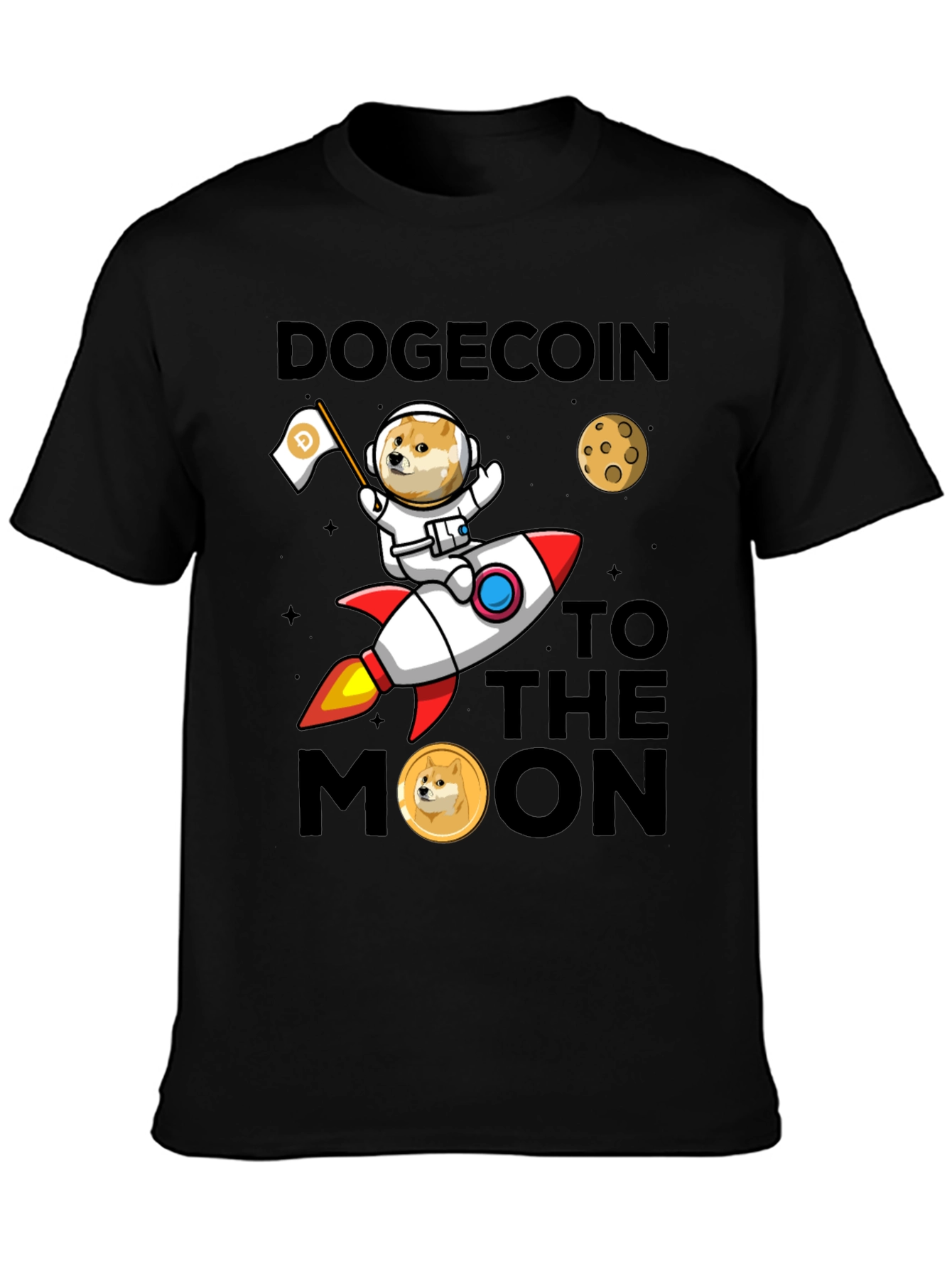 Dogecoin to the Moon Graphic T-Shirt