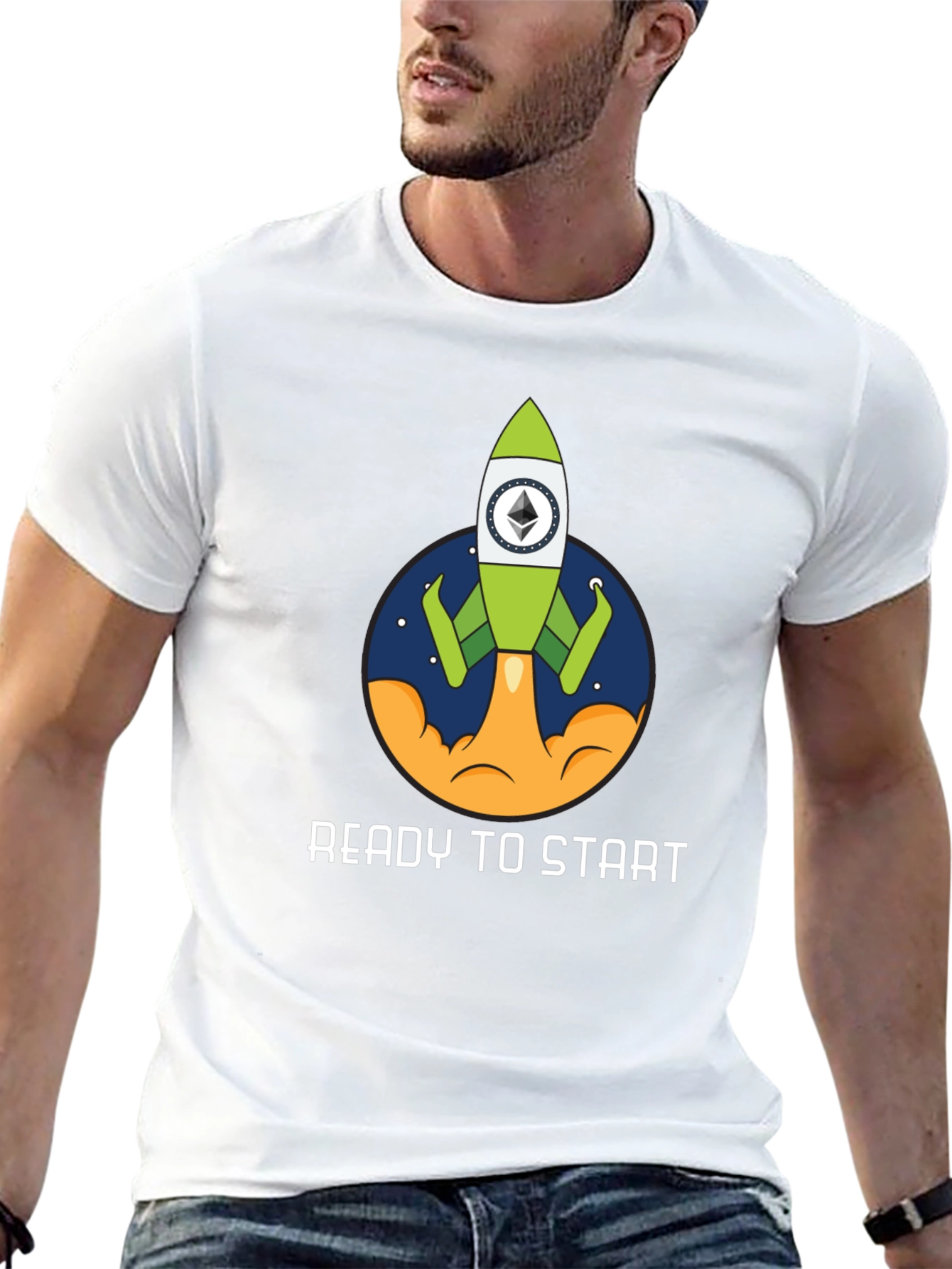 Ethereum Rocket Black T-Shirt - Ready to Start!