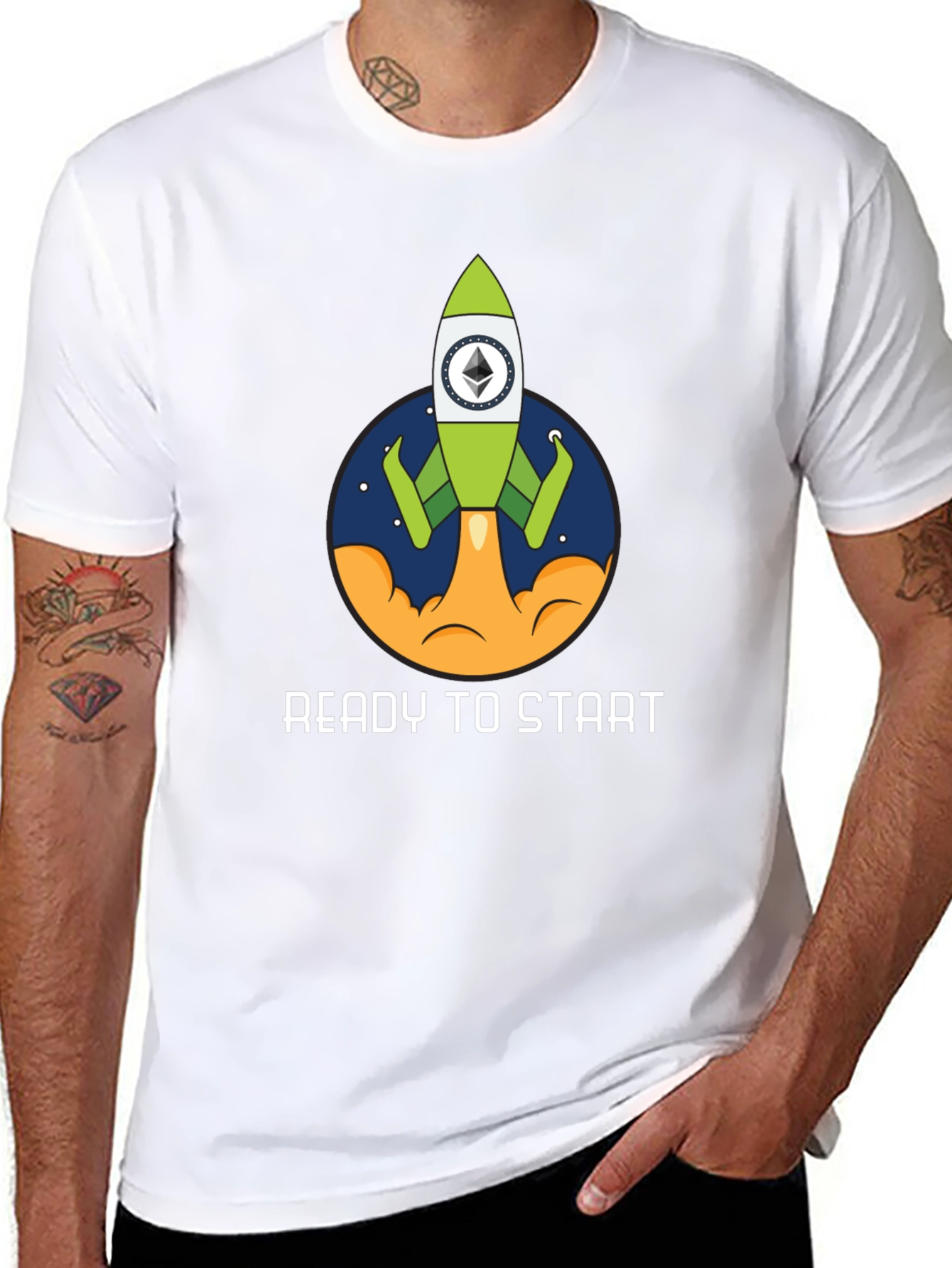 Ethereum Rocket Black T-Shirt - Ready to Start!