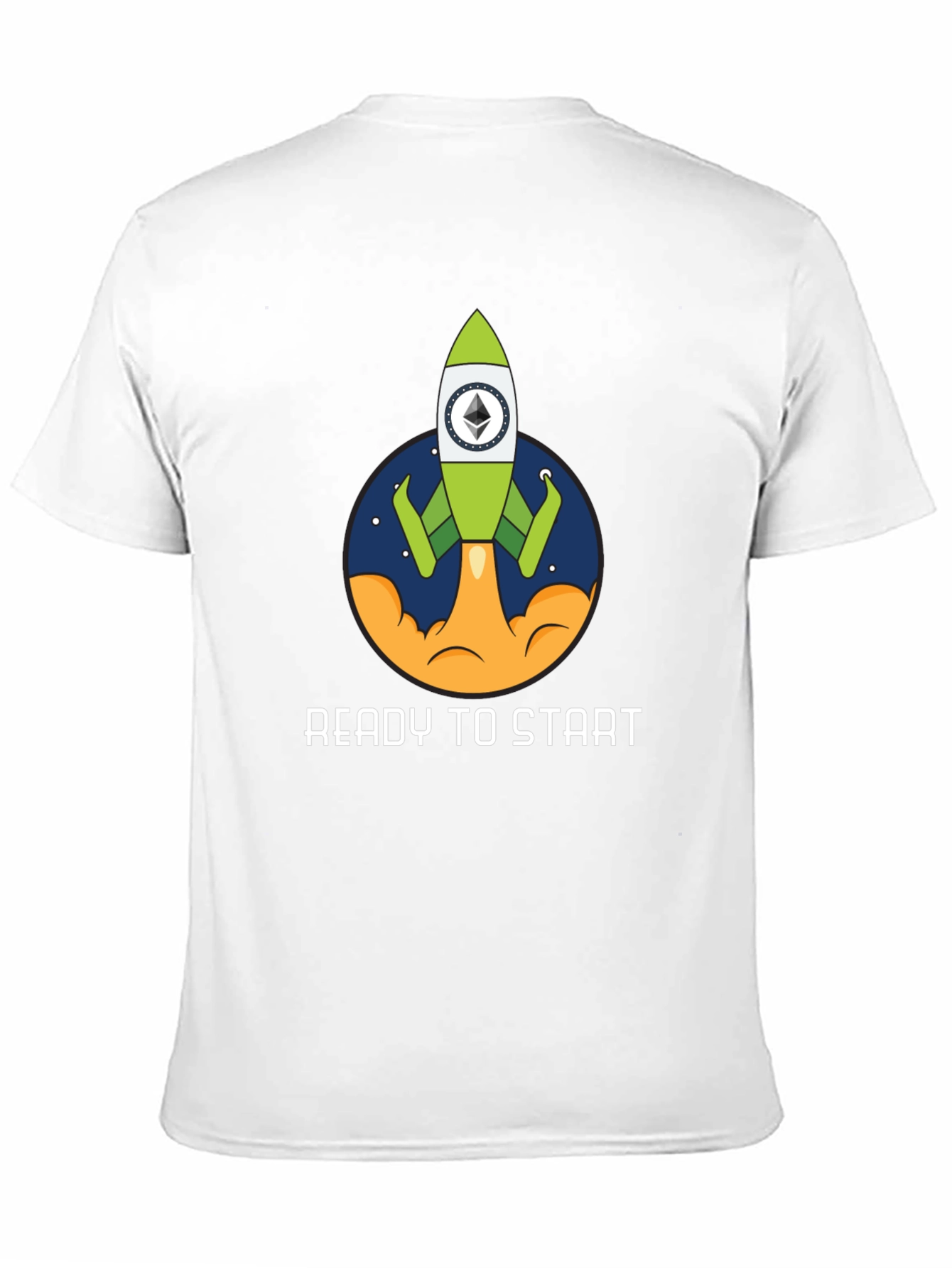 Ethereum Rocket Black T-Shirt - Ready to Start!