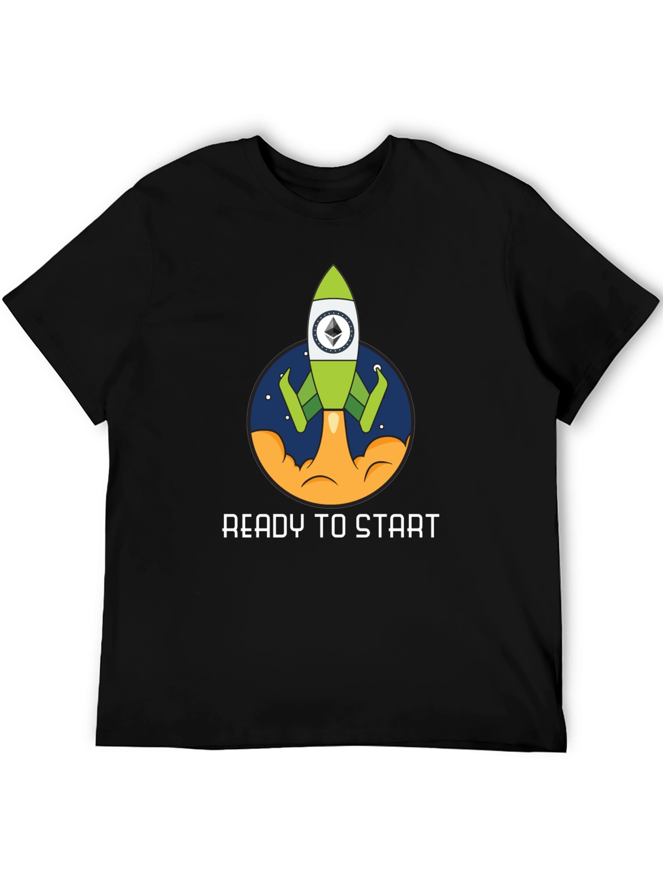 Ethereum Rocket Black T-Shirt - Ready to Start!