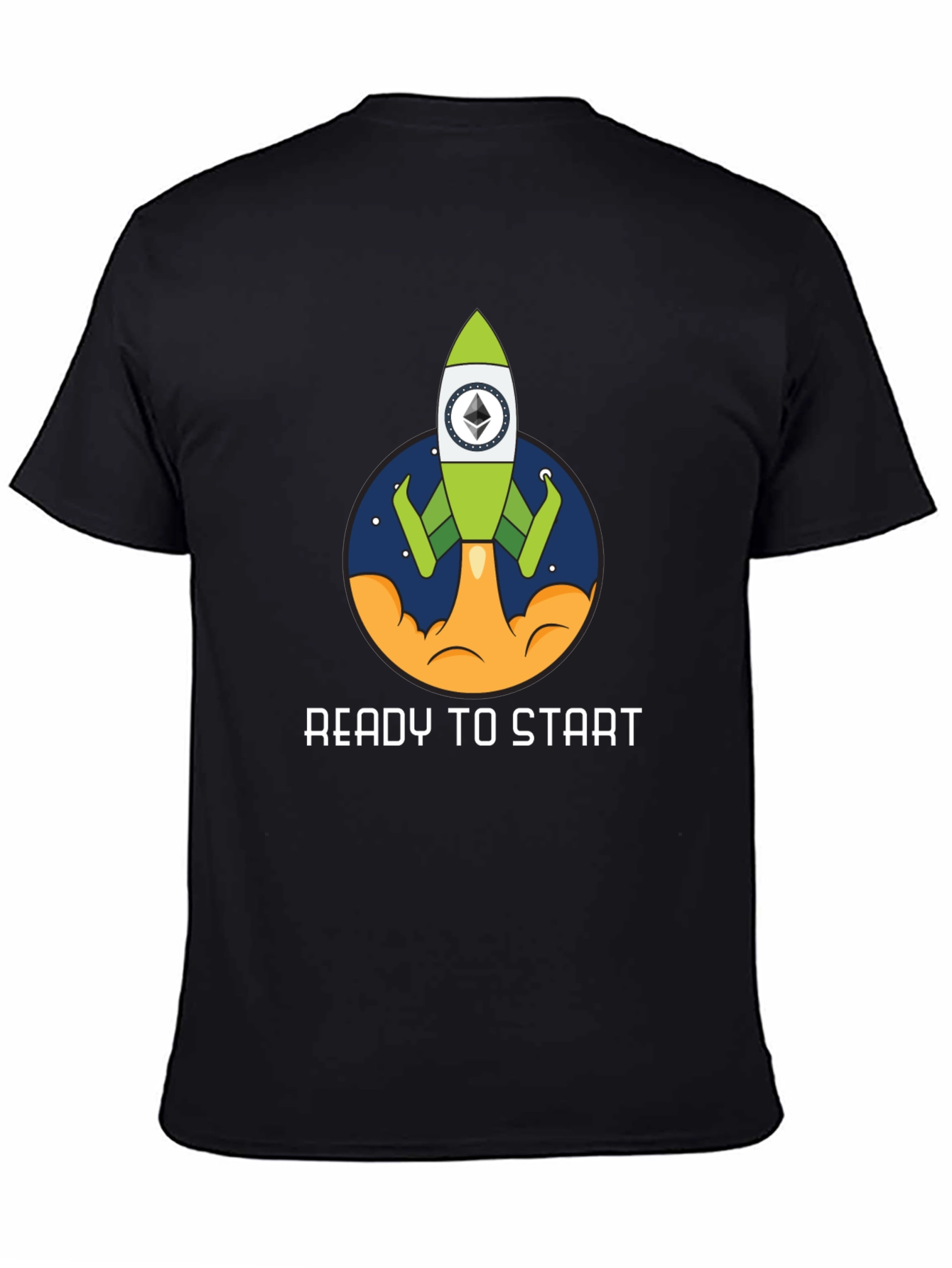 Ethereum Rocket Black T-Shirt - Ready to Start!