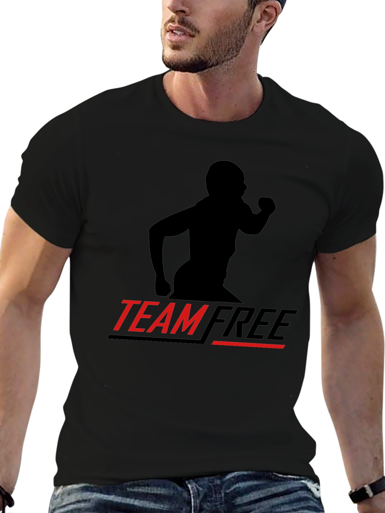 Team Free Black Graphic T-Shirt