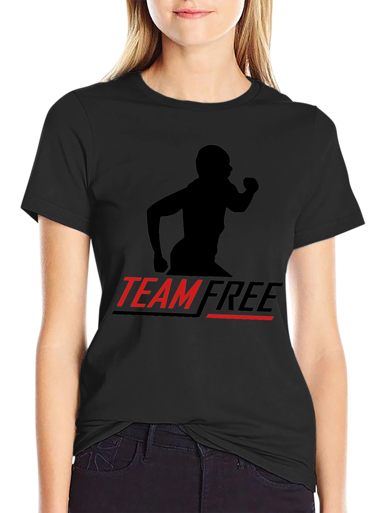 Team Free Black Graphic T-Shirt