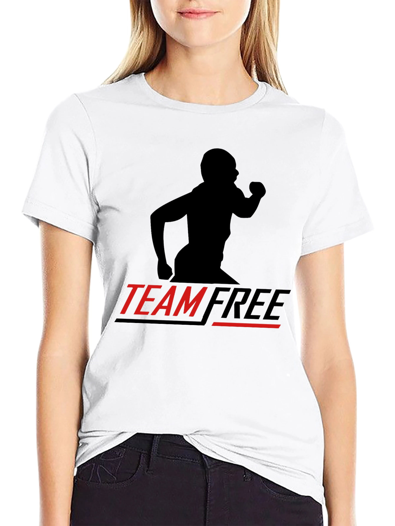 Team Free Black Graphic T-Shirt