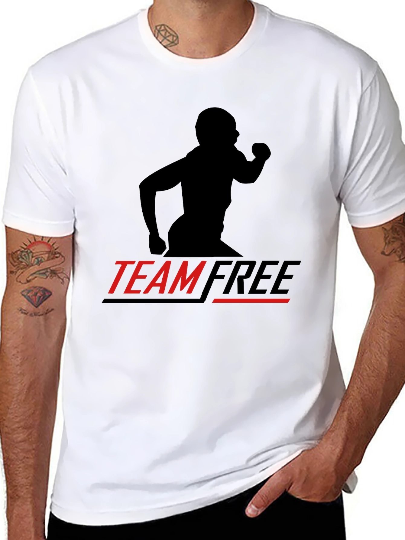 Team Free Black Graphic T-Shirt