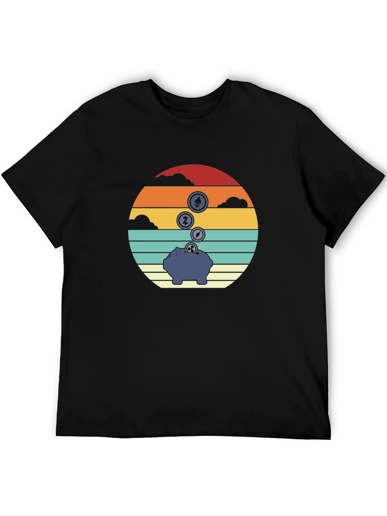 Crypto Piggy Bank Graphic Tee - Black