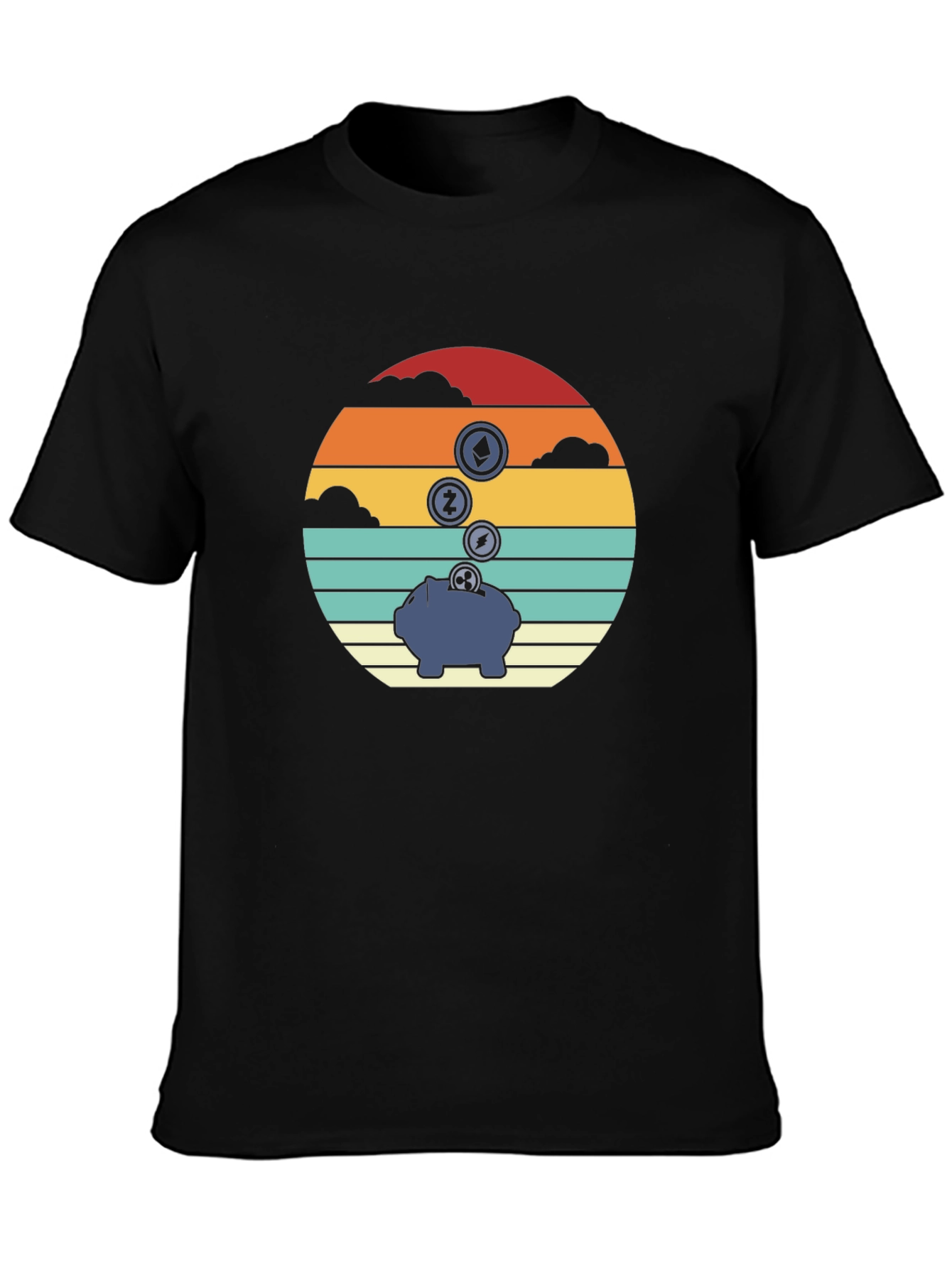 Crypto Piggy Bank Graphic Tee - Black