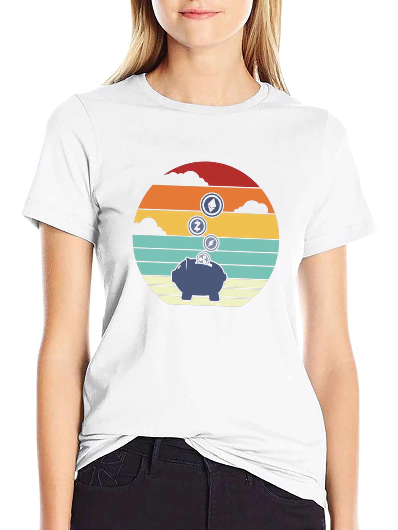 Crypto Piggy Bank Graphic Tee - Black
