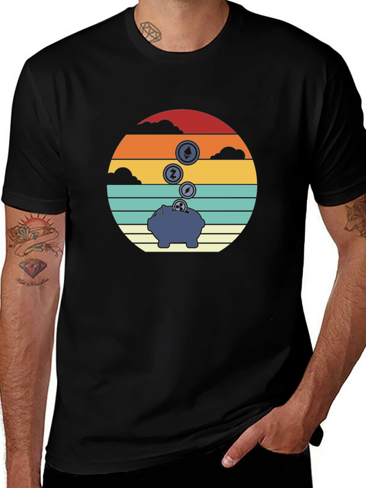 Crypto Piggy Bank Graphic Tee - Black