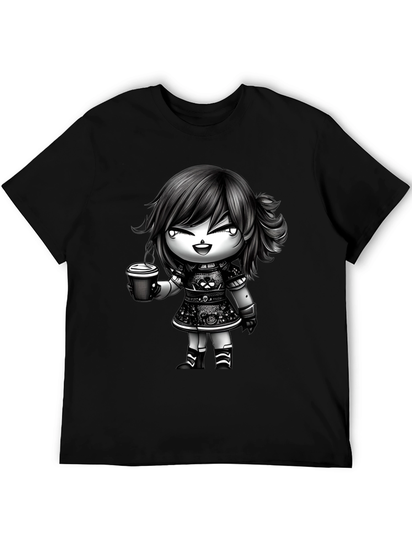 Anime Girl Coffee T-Shirt - Stylish Graphic Tee