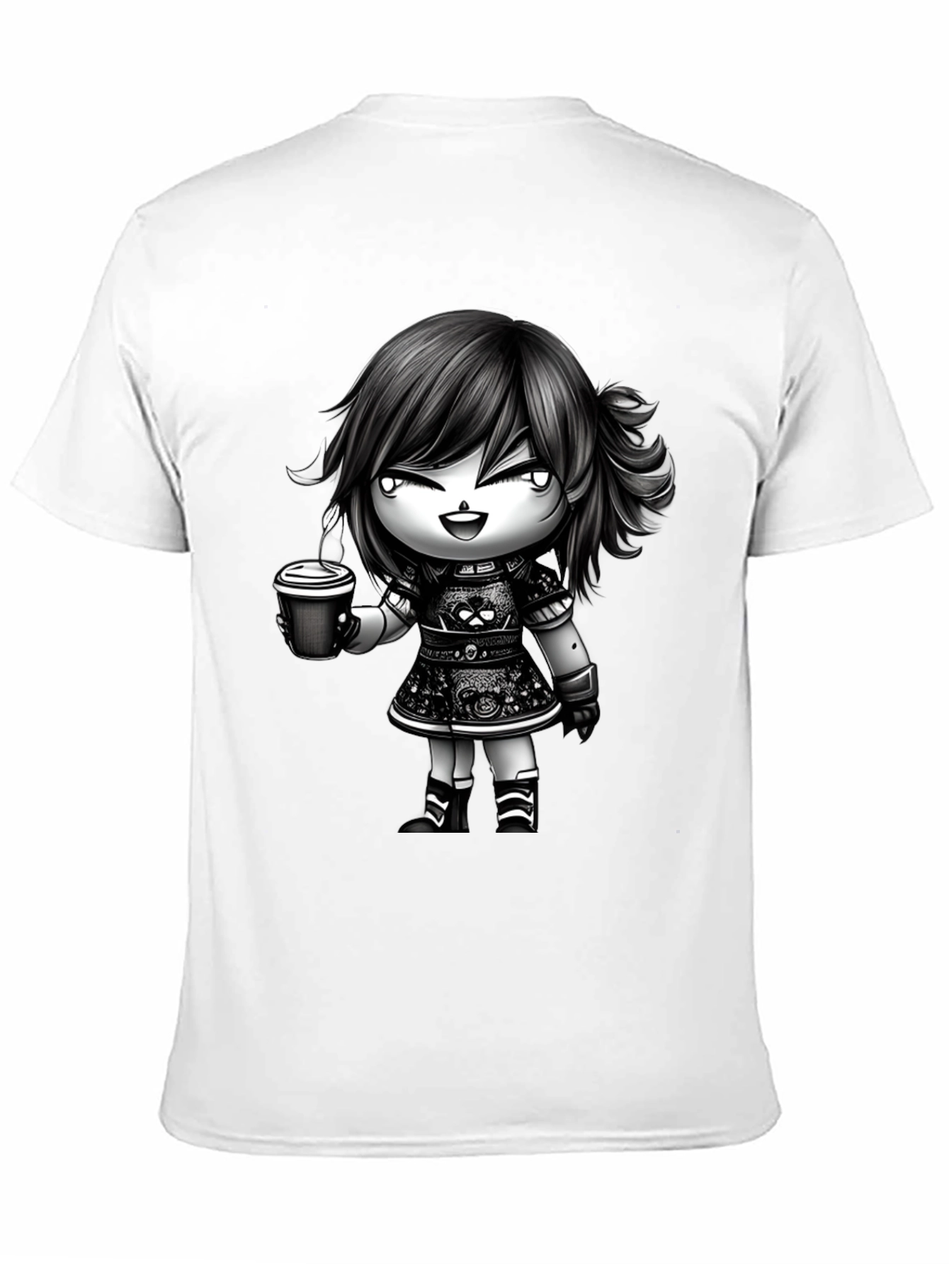 Anime Girl Coffee T-Shirt - Stylish Graphic Tee