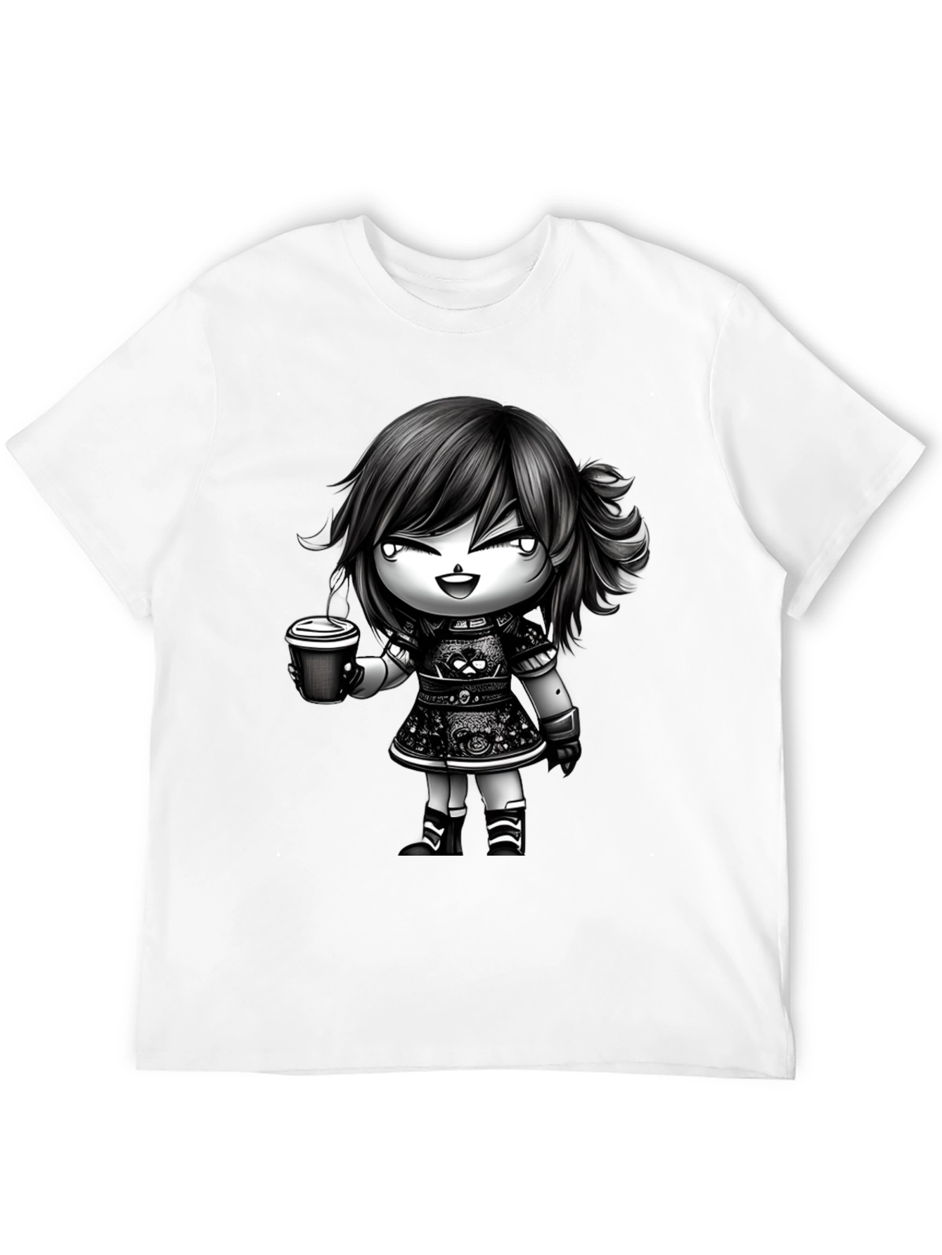 Anime Girl Coffee T-Shirt - Stylish Graphic Tee