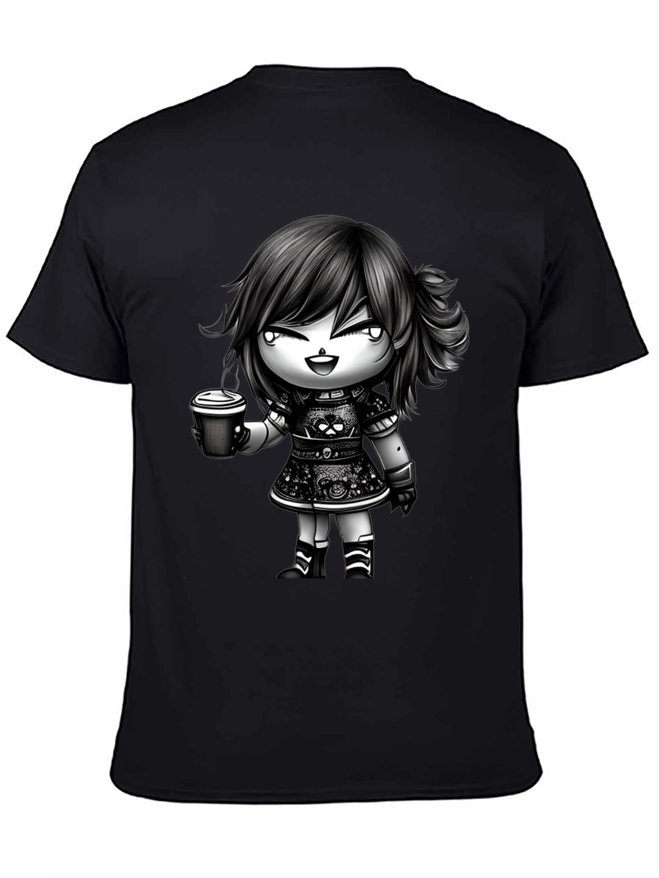 Anime Girl Coffee T-Shirt - Stylish Graphic Tee