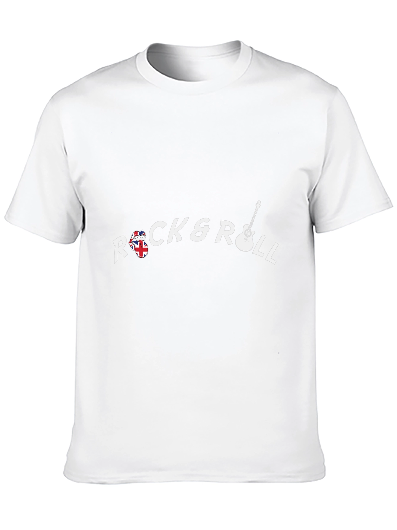 Rock & Roll Black T-Shirt with Guitar Design
