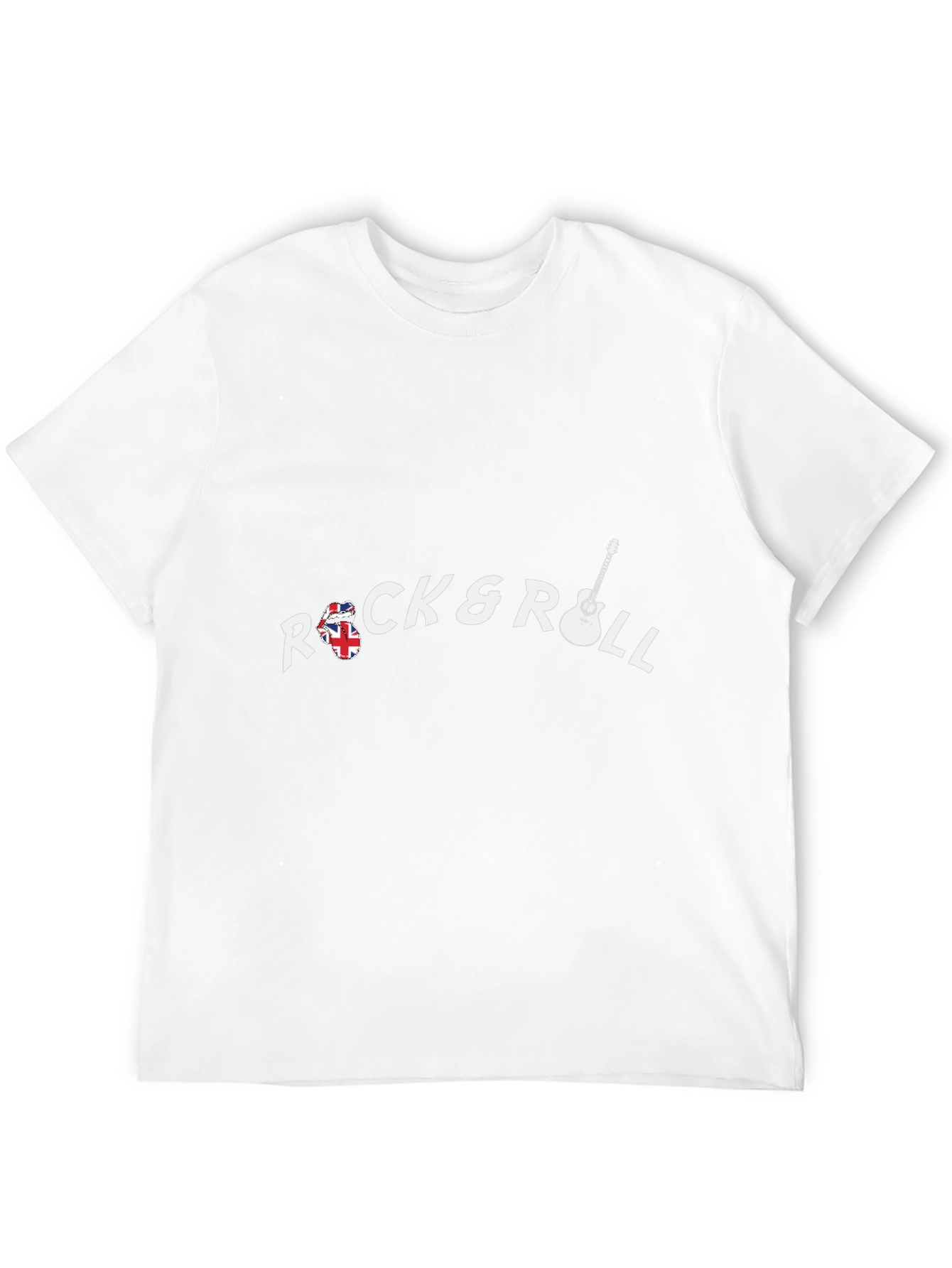 Rock & Roll Black T-Shirt with Guitar Design