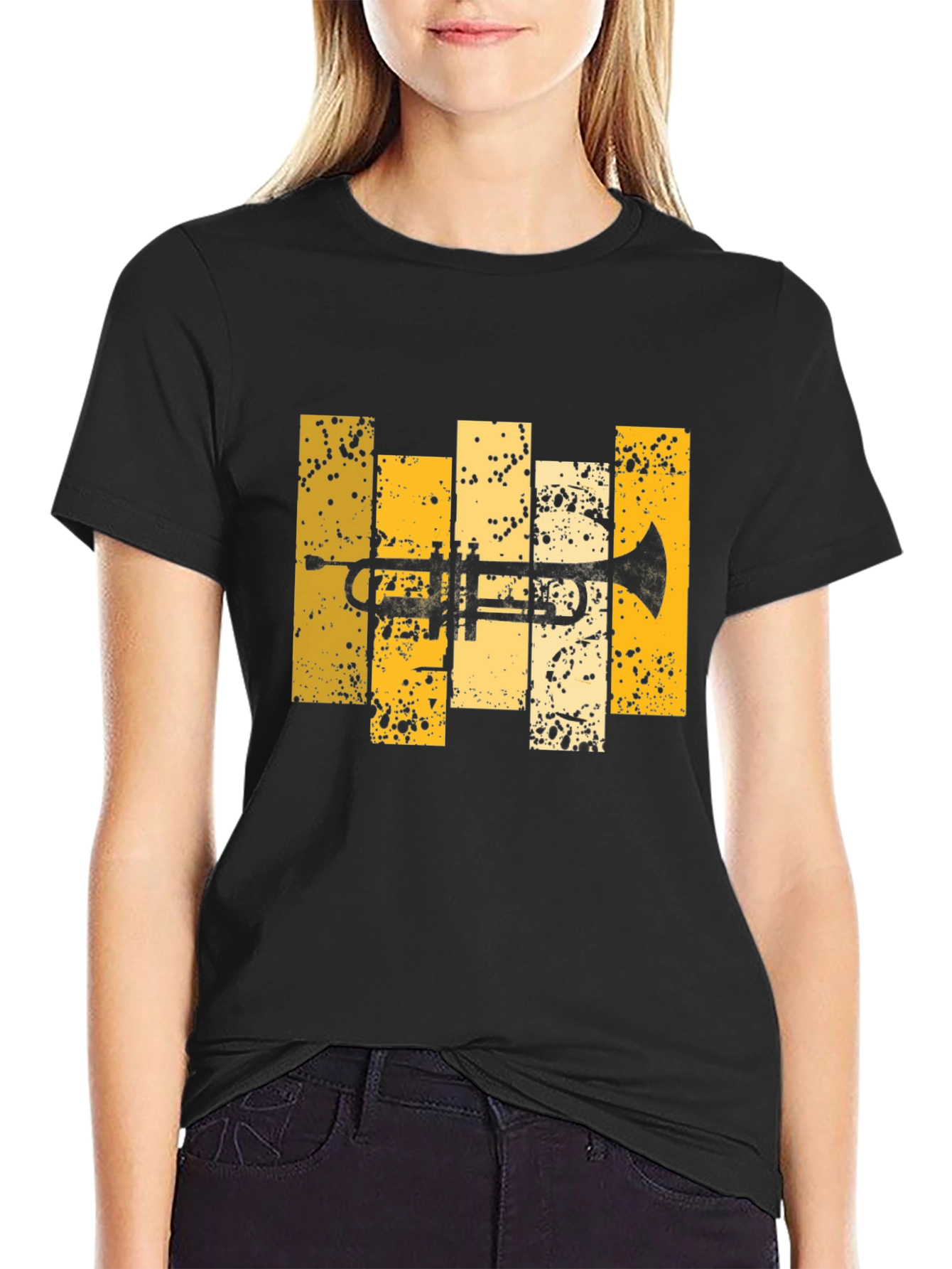 Trumpet Graphic Tee - Black Cotton Blend