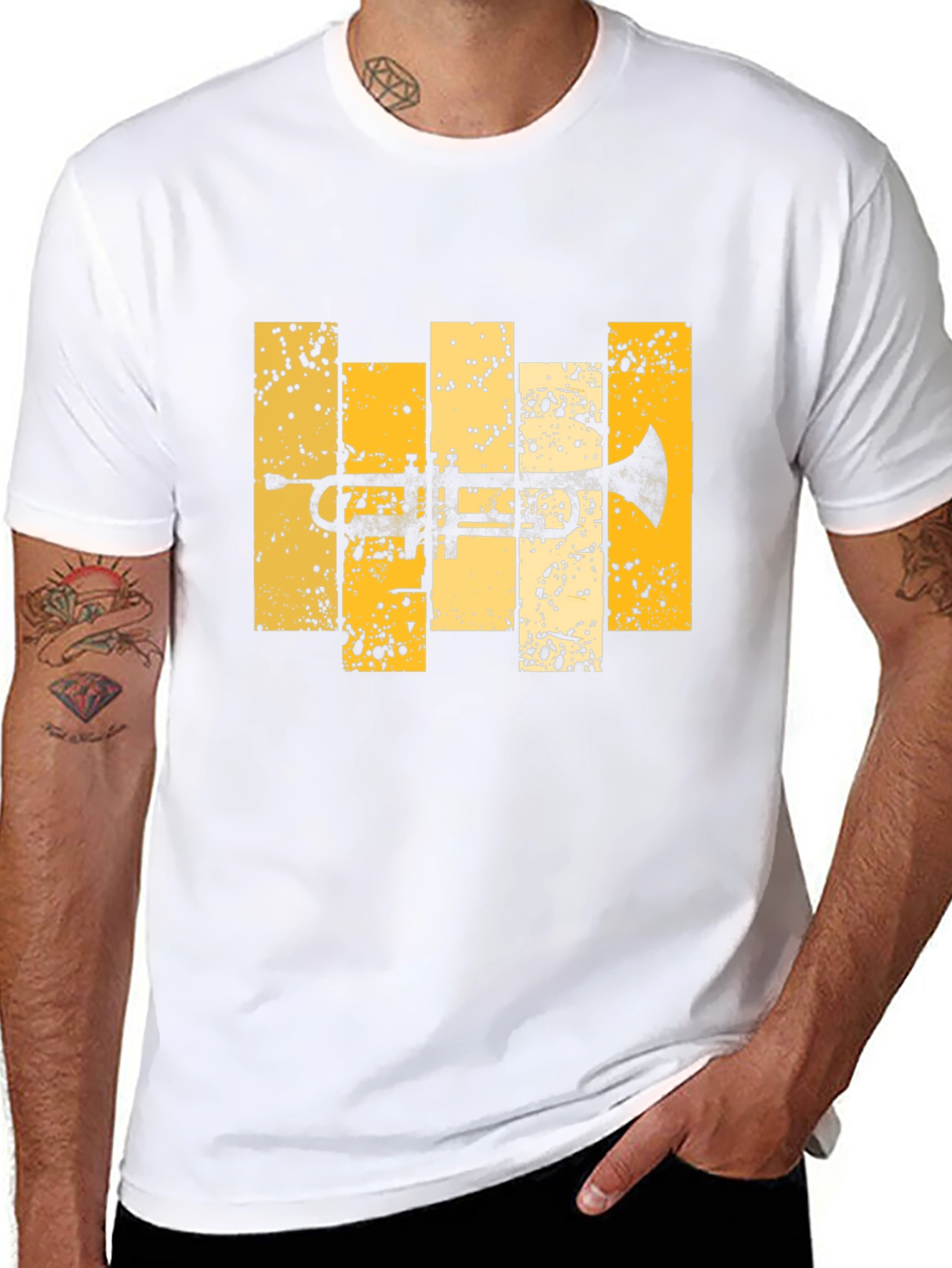 Trumpet Graphic Tee - Black Cotton Blend