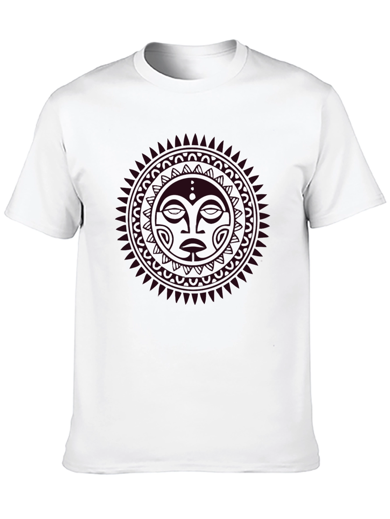 Tribal Sun Graphic Print Black Tee