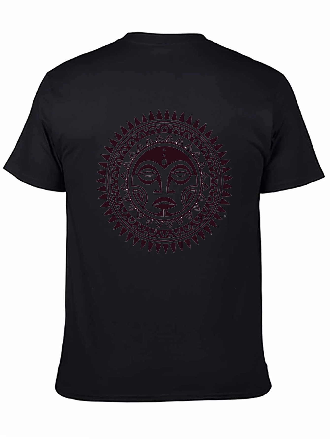 Tribal Sun Graphic Print Black Tee