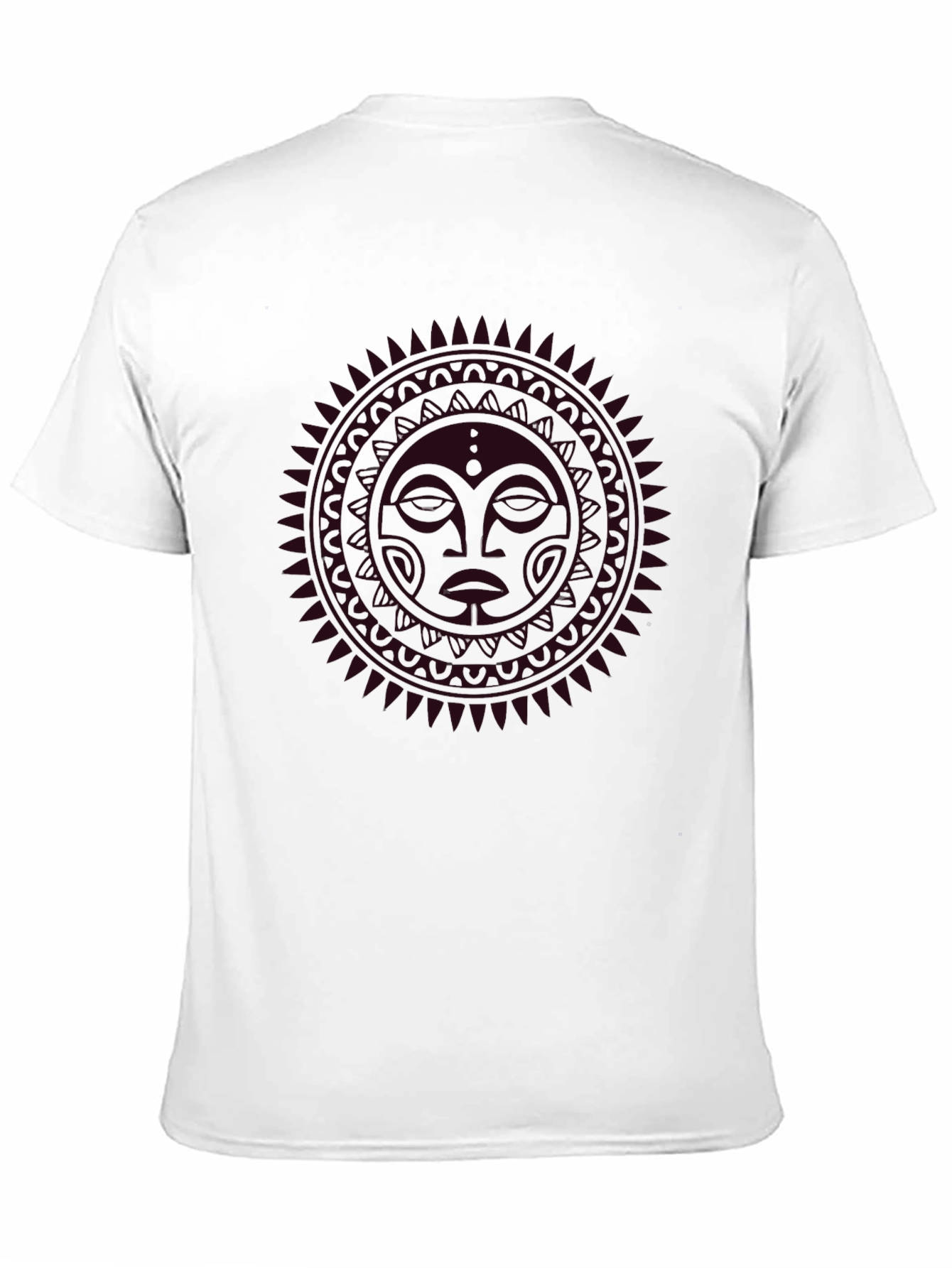Tribal Sun Graphic Print Black Tee