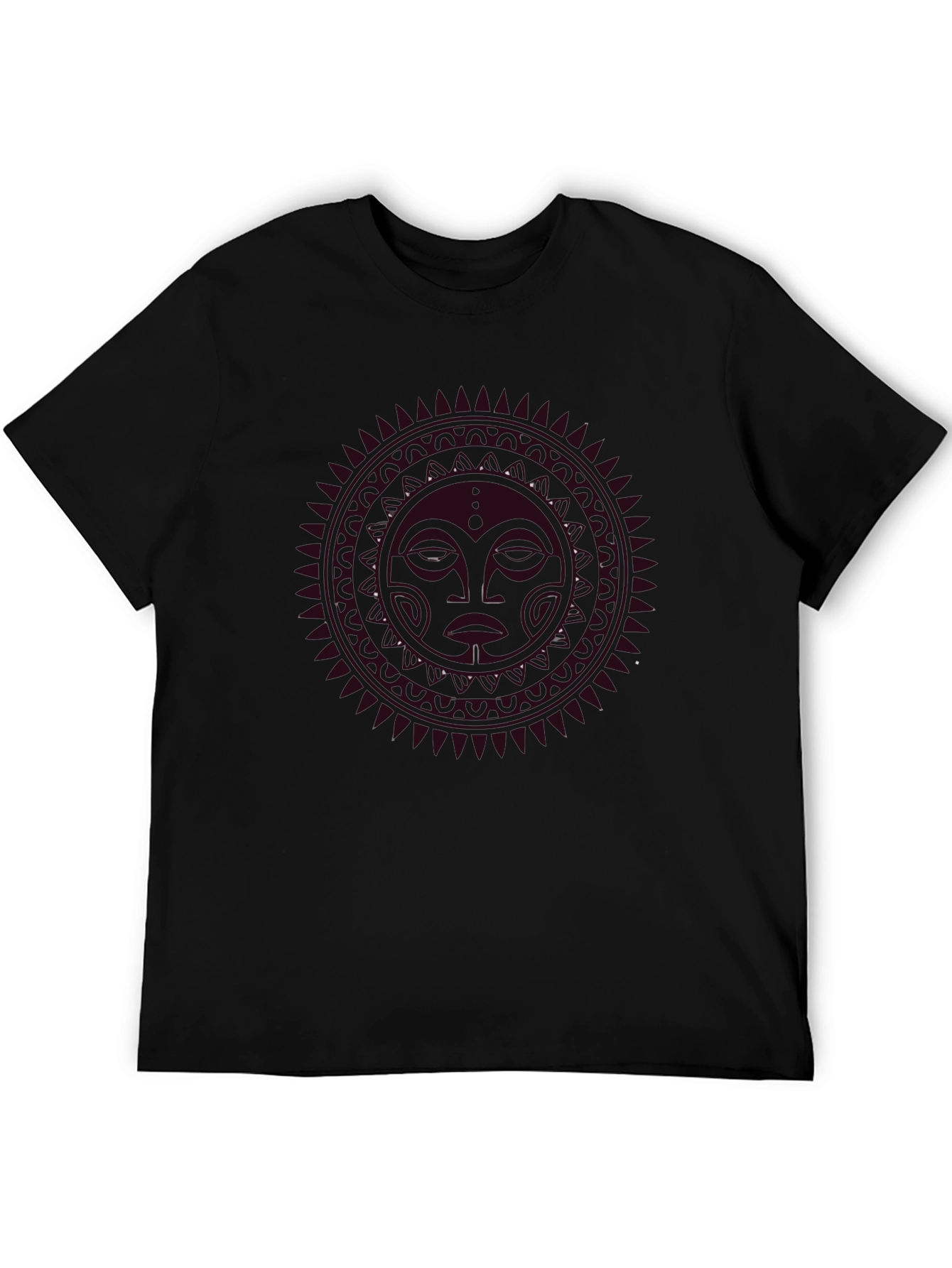 Tribal Sun Graphic Print Black Tee