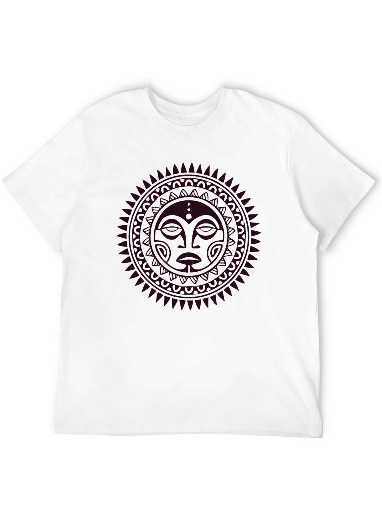 Tribal Sun Graphic Print Black Tee