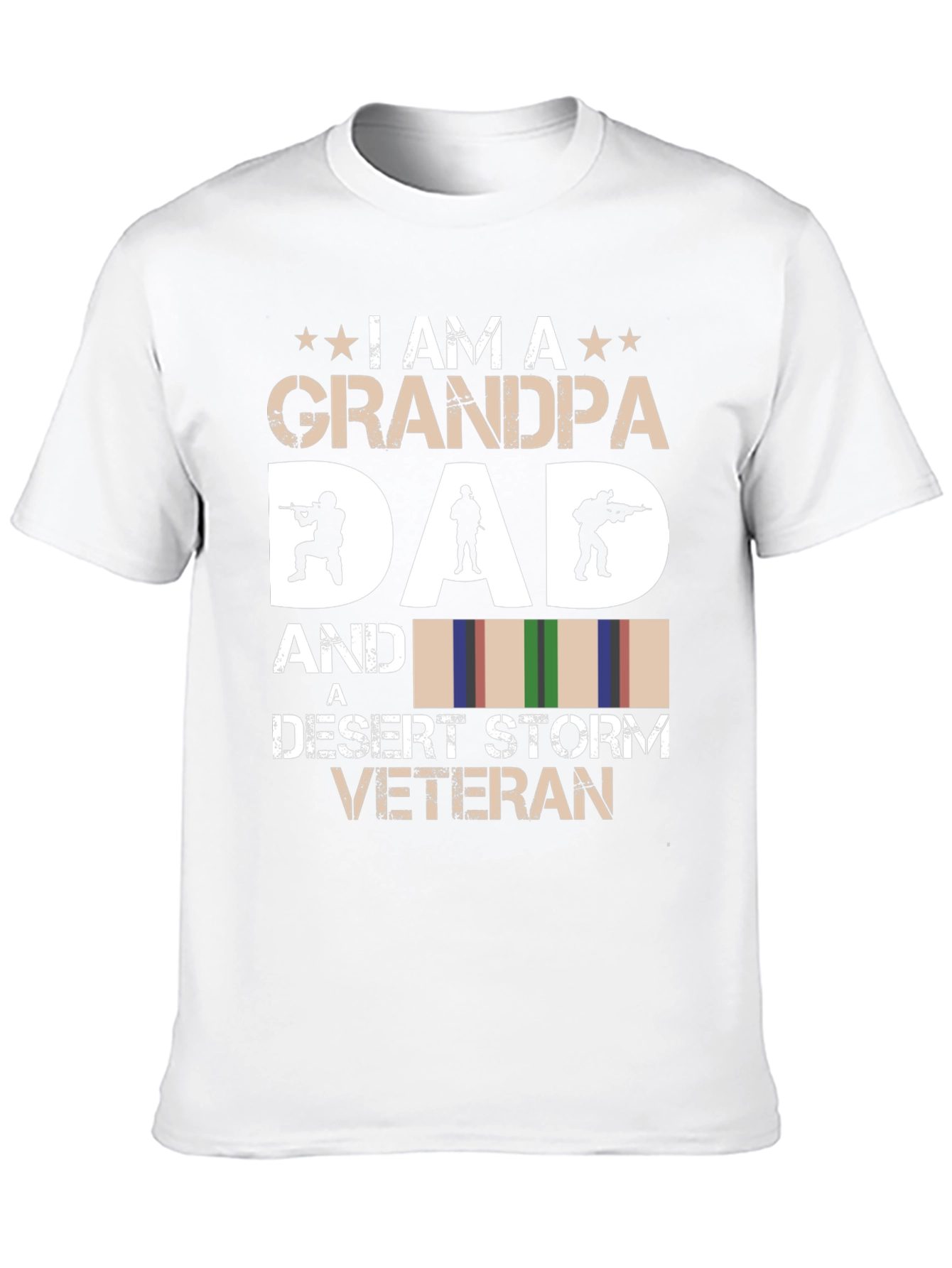 Grandpa Dad Desert Storm Veteran Black Graphic T-Shirt