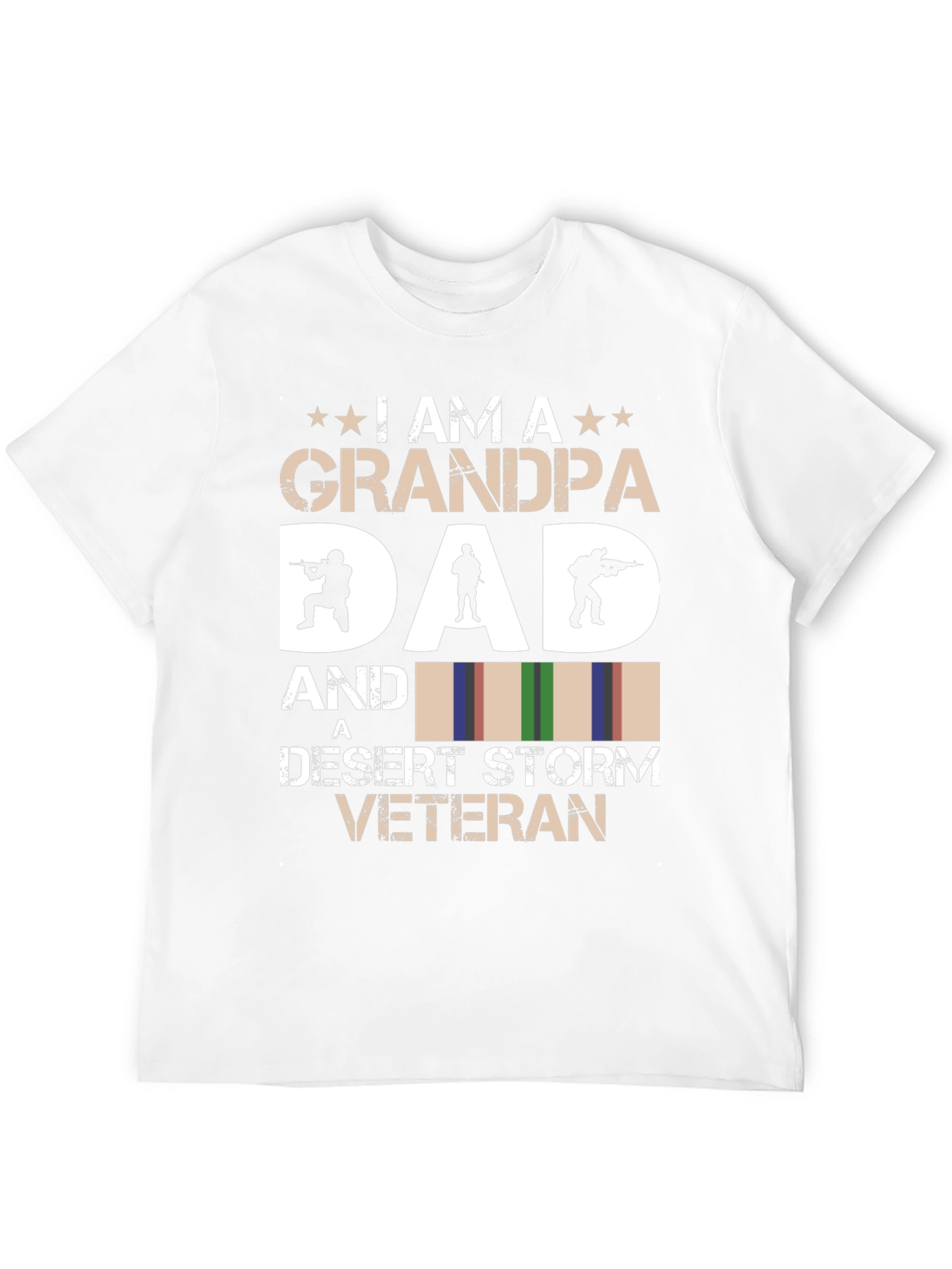 Grandpa Dad Desert Storm Veteran Black Graphic T-Shirt