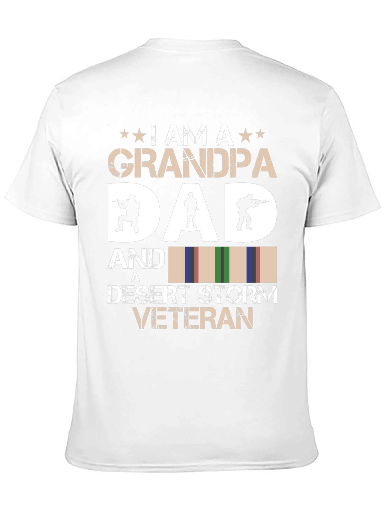 Grandpa Dad Desert Storm Veteran Black Graphic T-Shirt