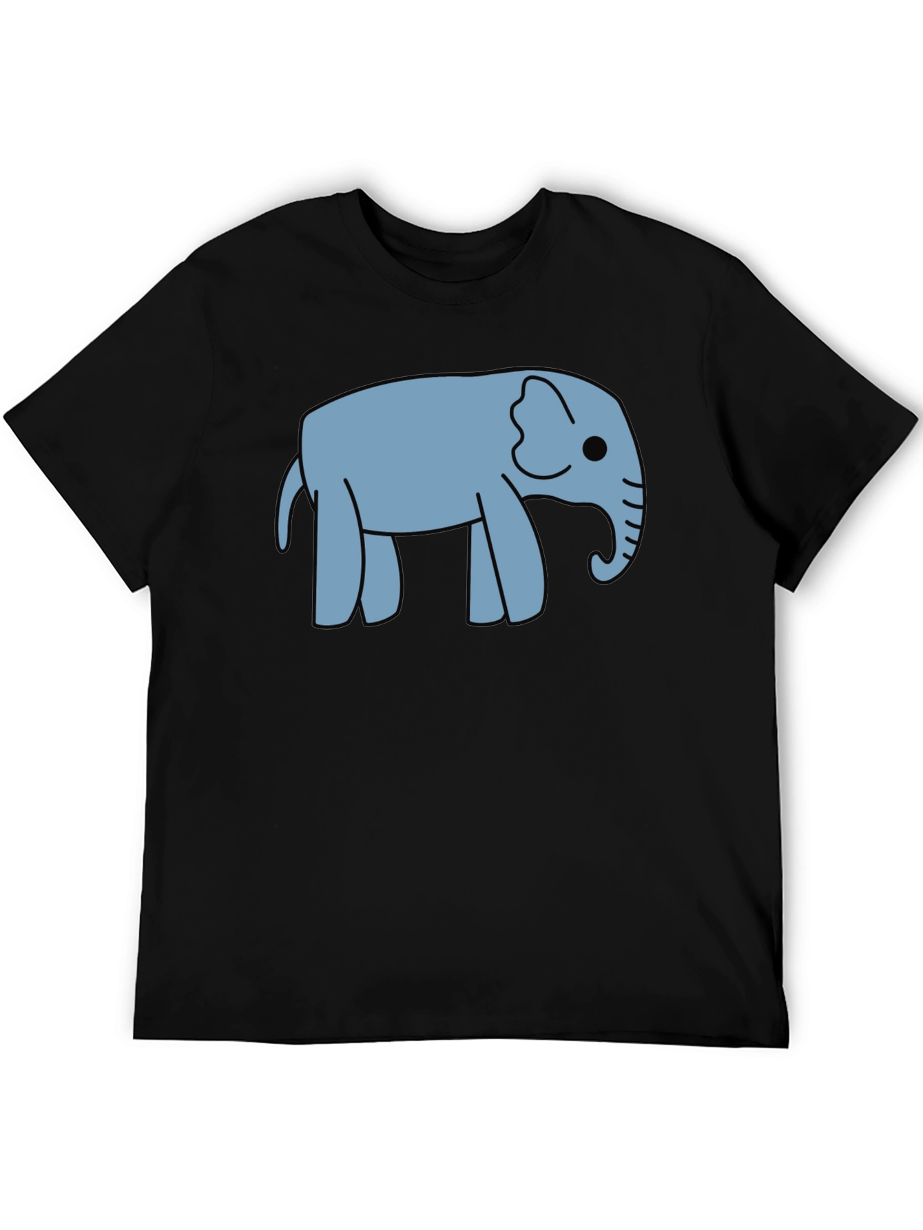 Cute Elephant Graphic Black T-Shirt