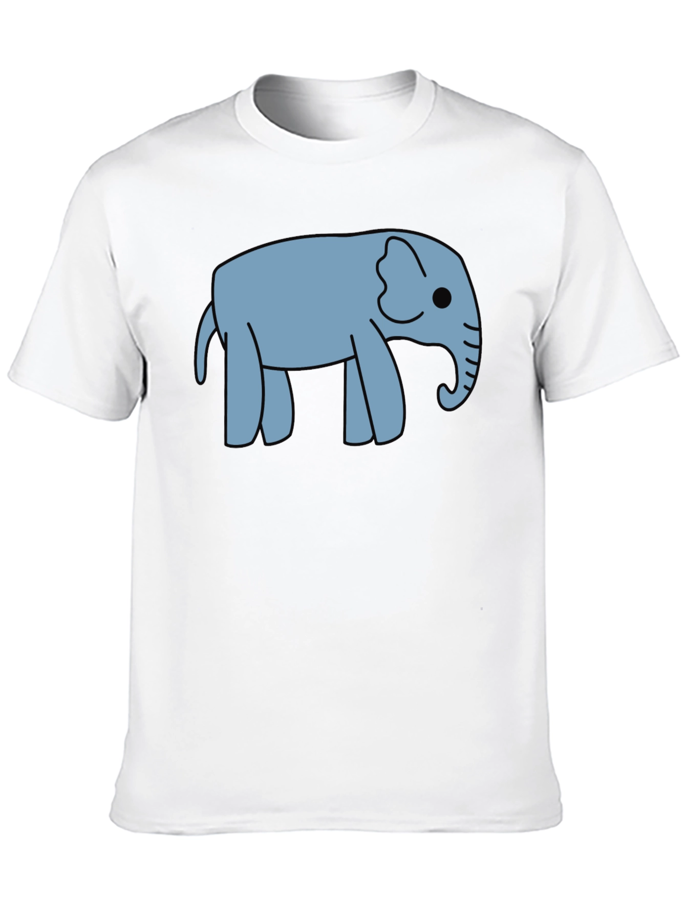 Cute Elephant Graphic Black T-Shirt