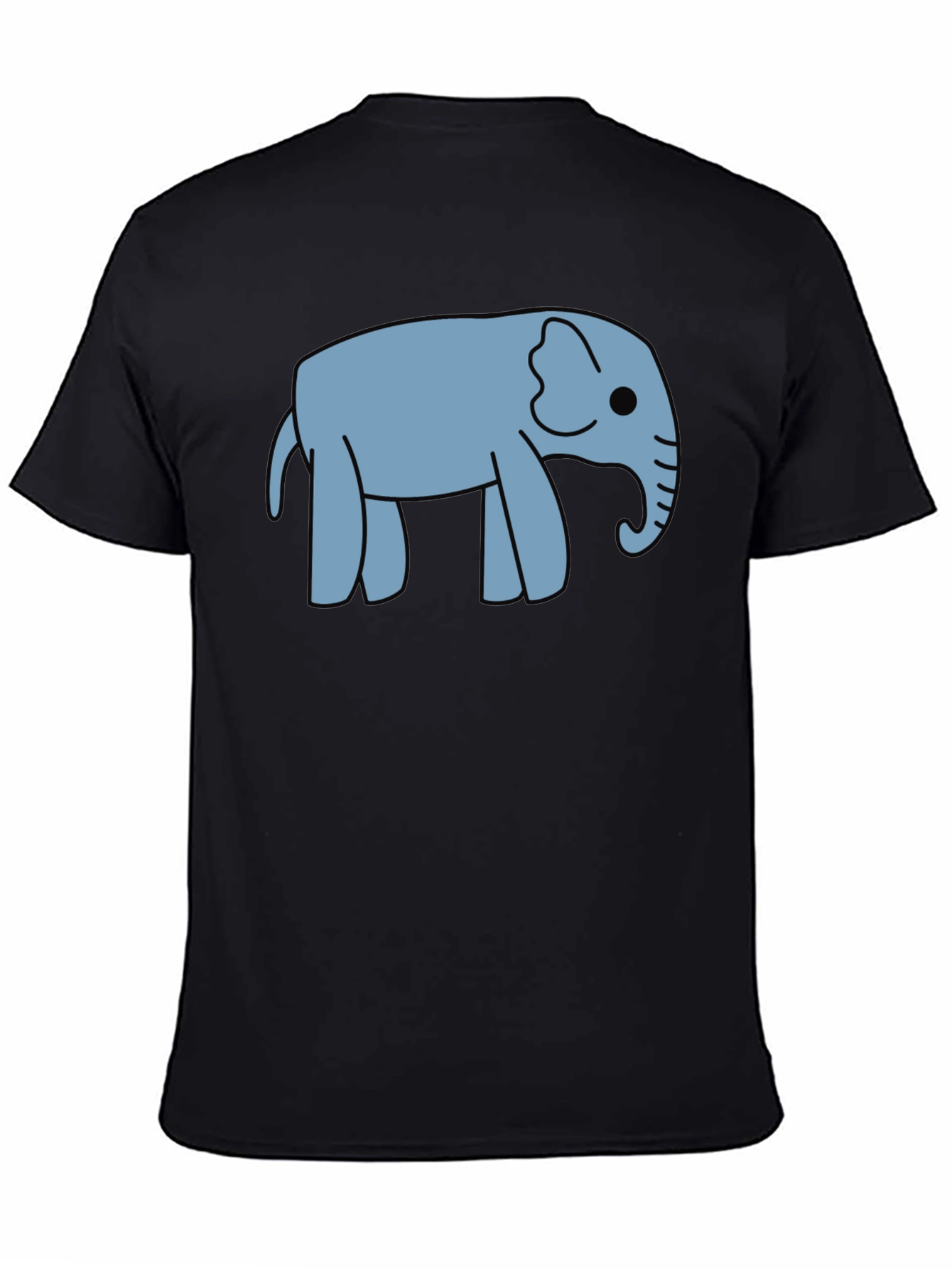 Cute Elephant Graphic Black T-Shirt