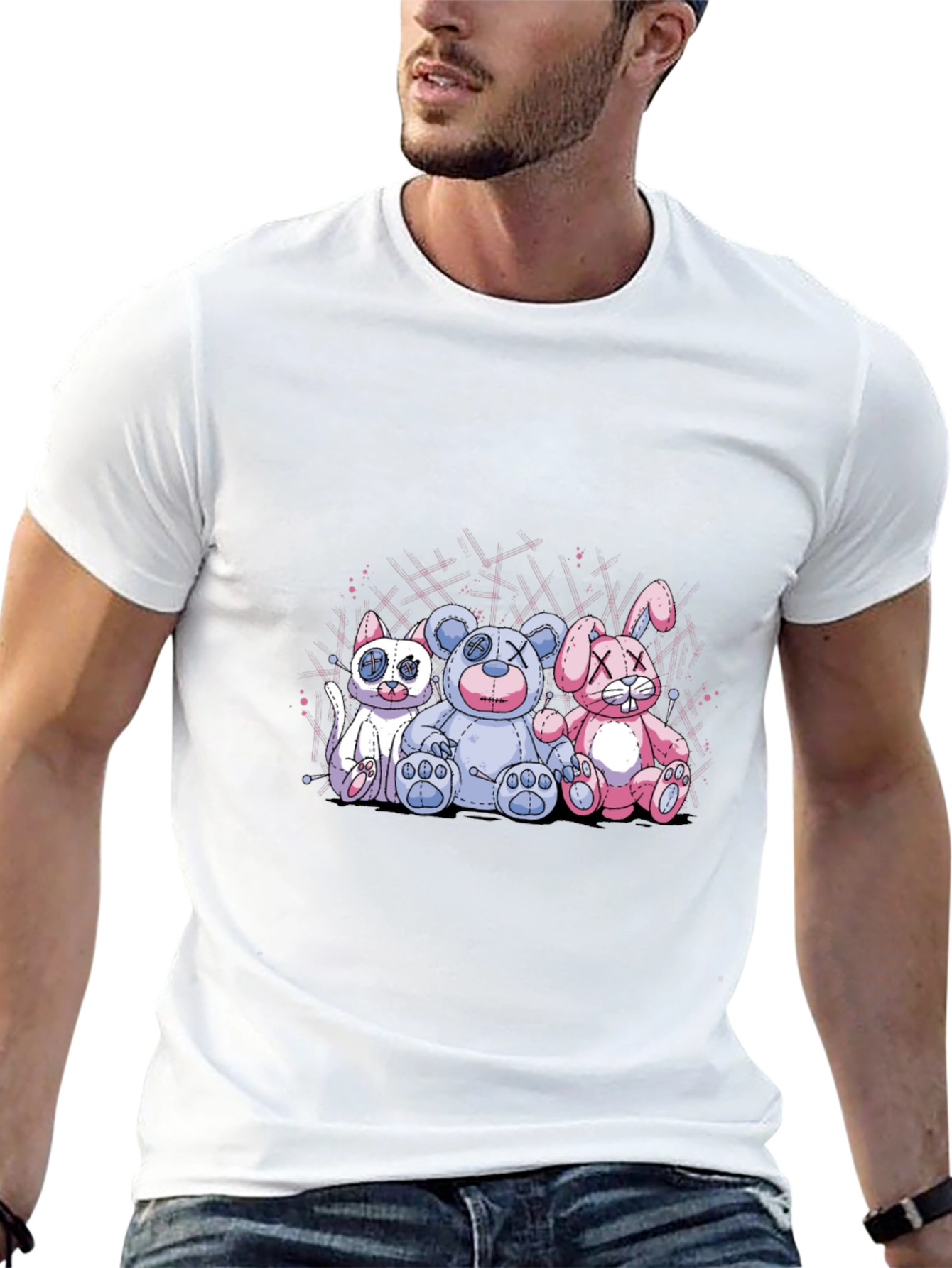 Creepy Cute Plushie Trio Black T-Shirt