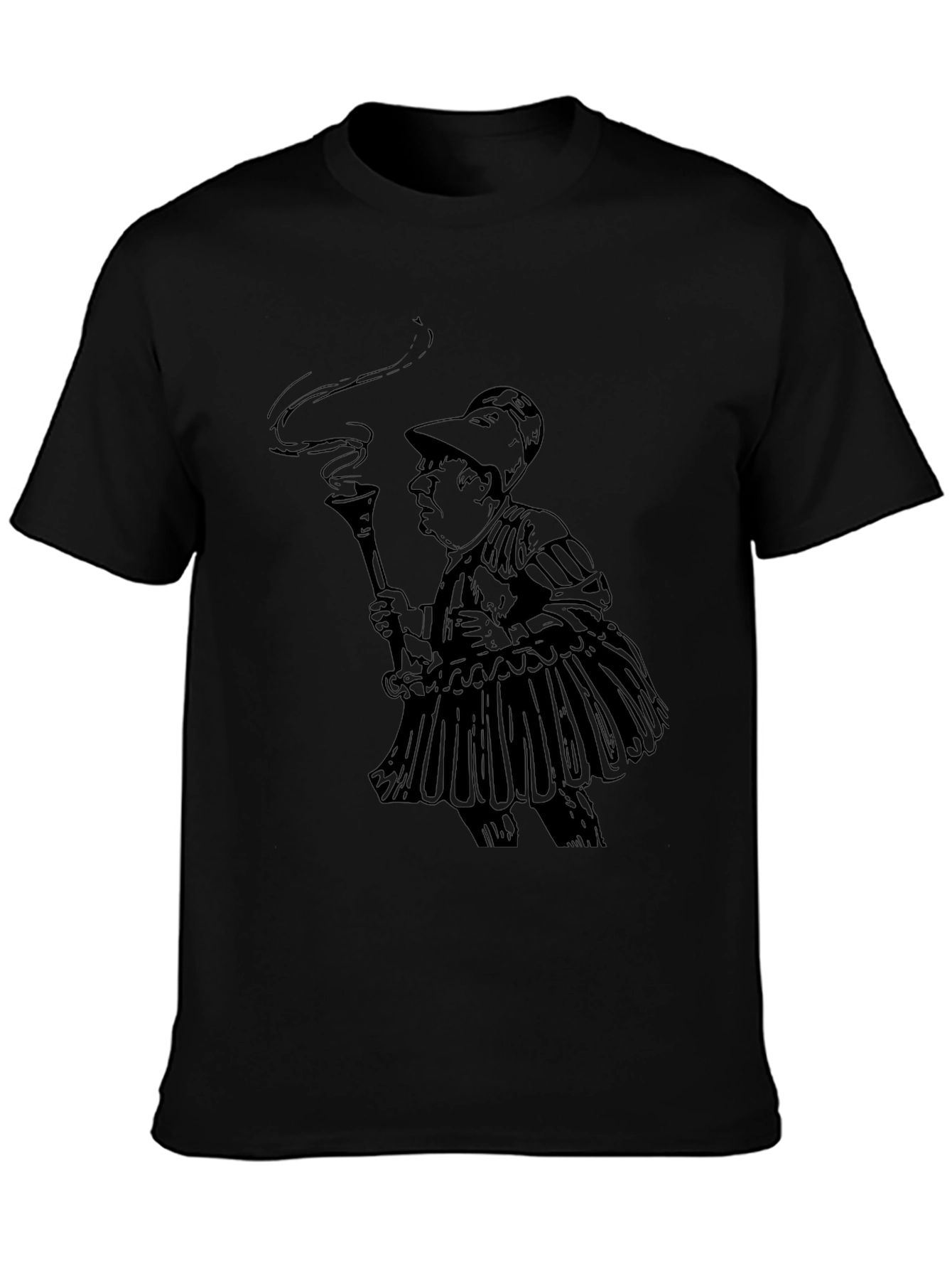Black T-Shirt with Humorous Retro Print