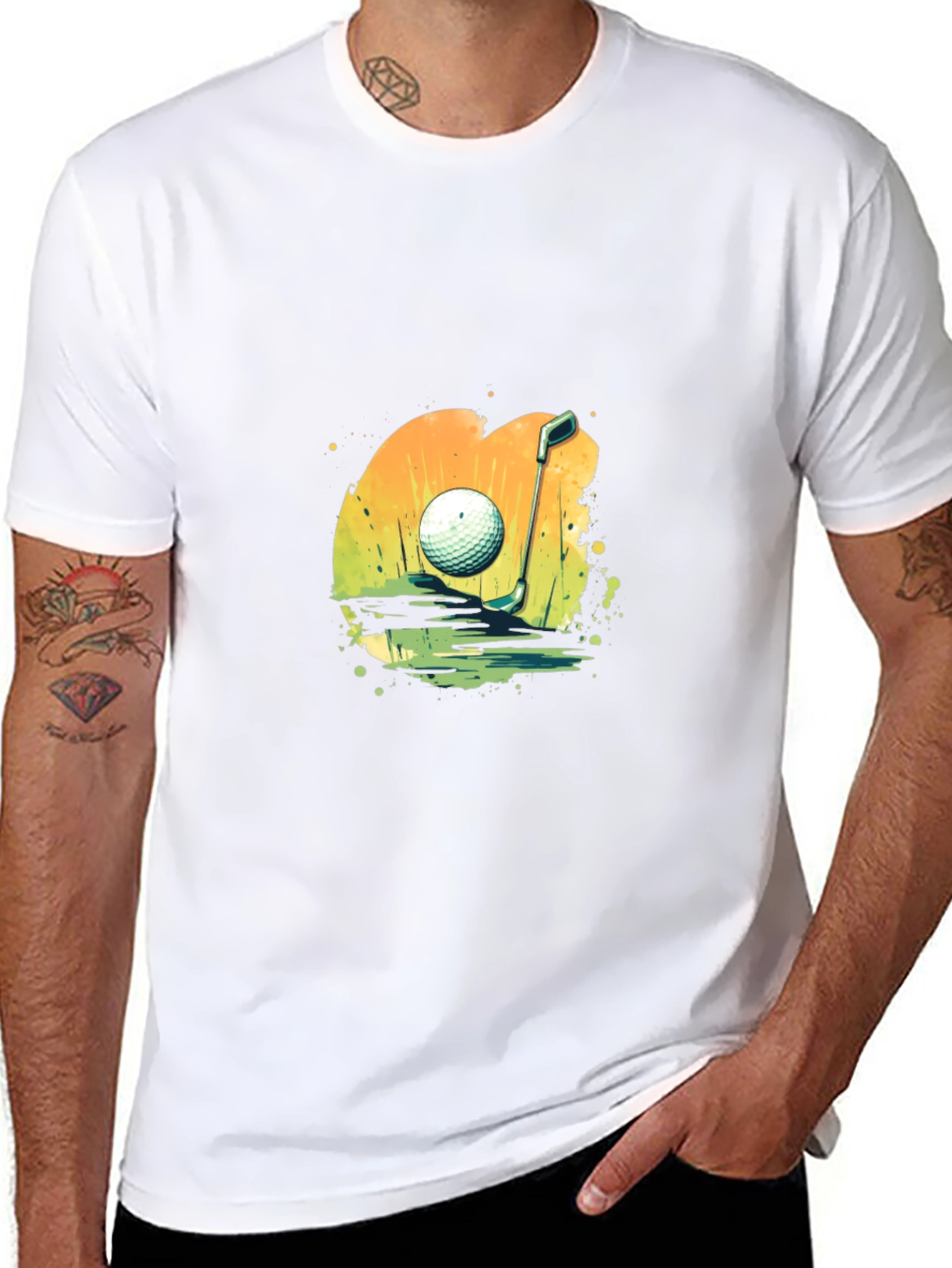 Golf Ball Graphic Tee - Sporty Black T-Shirt