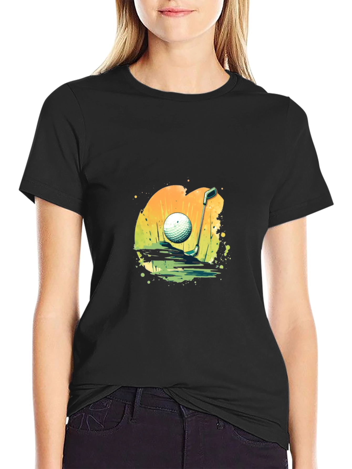 Golf Ball Graphic Tee - Sporty Black T-Shirt