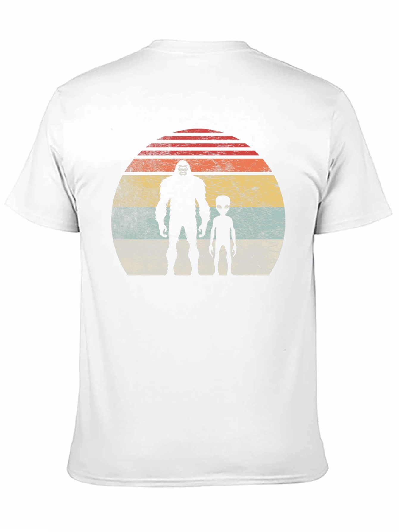 Bigfoot Alien Retro Sunset T-Shirt