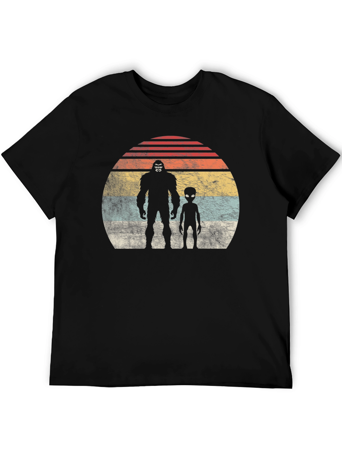 Bigfoot Alien Retro Sunset T-Shirt