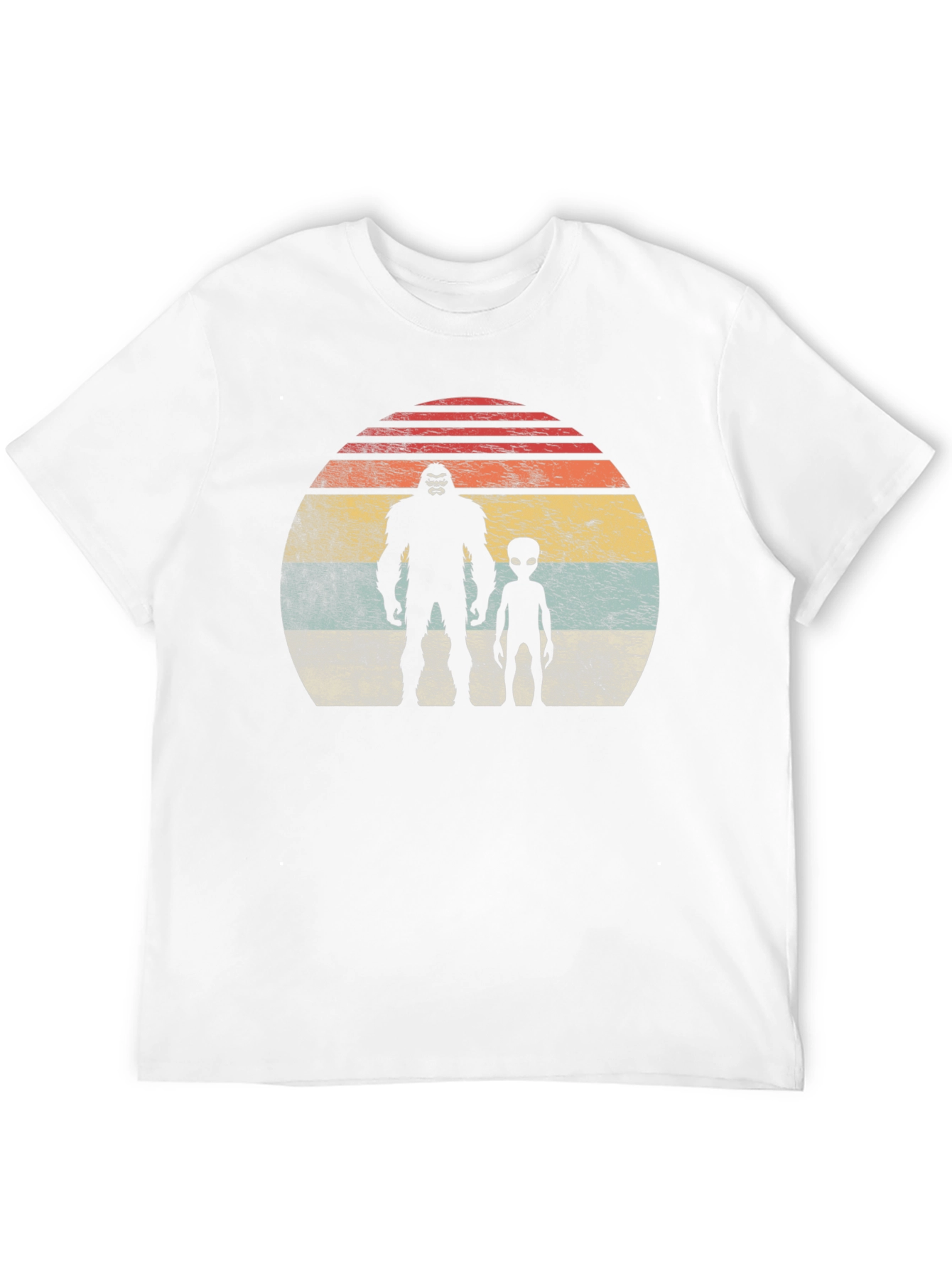 Bigfoot Alien Retro Sunset T-Shirt