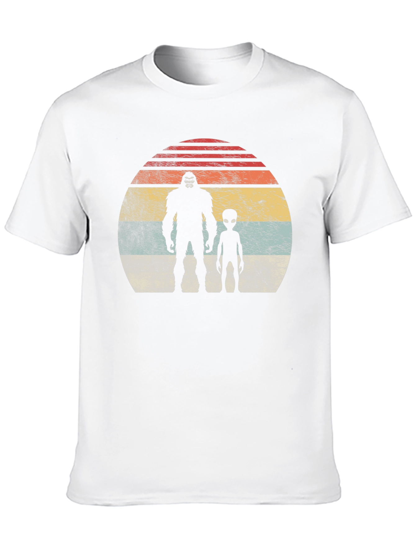Bigfoot Alien Retro Sunset T-Shirt