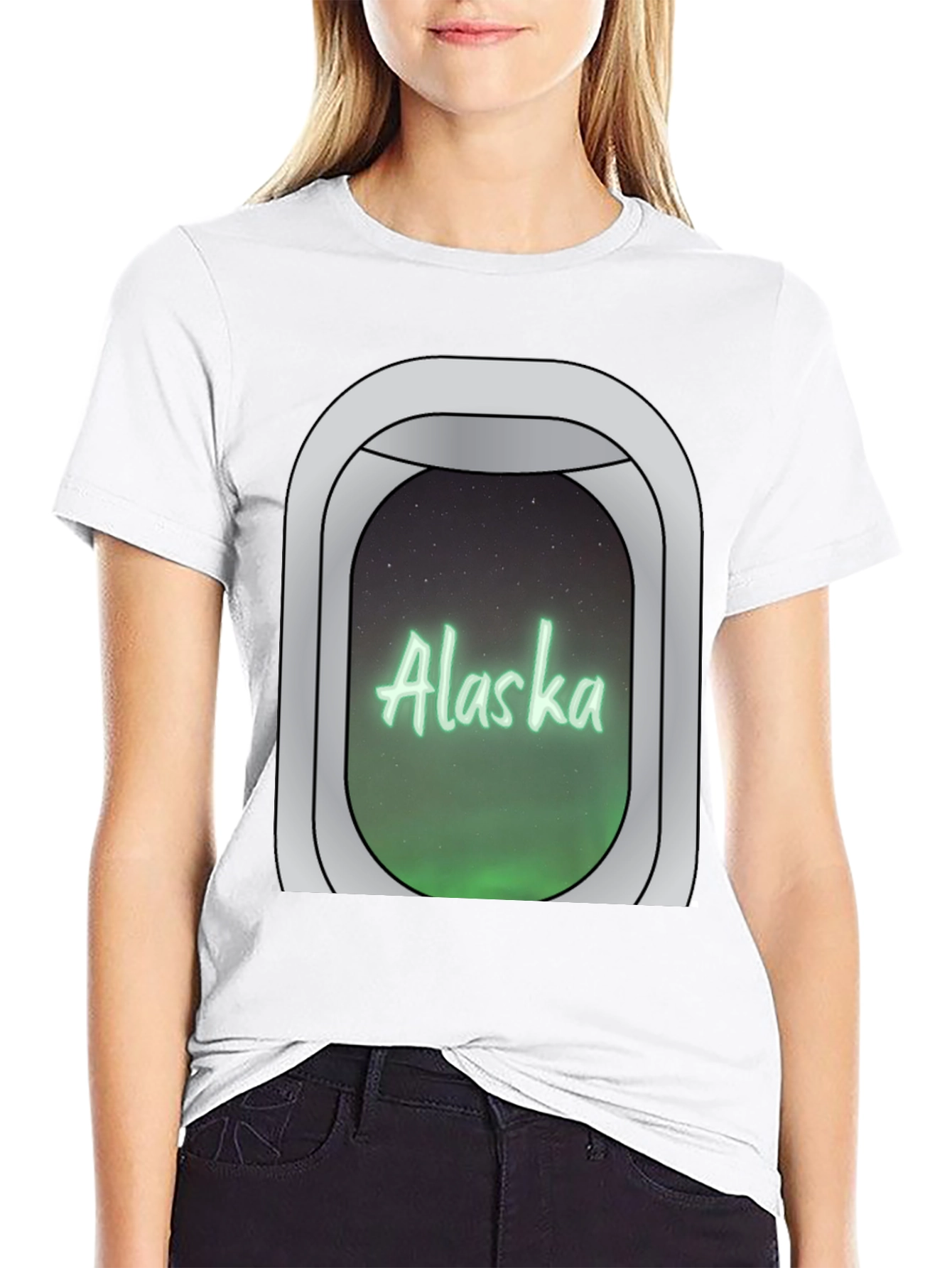 Alaska Airplane Window Graphic T-Shirt