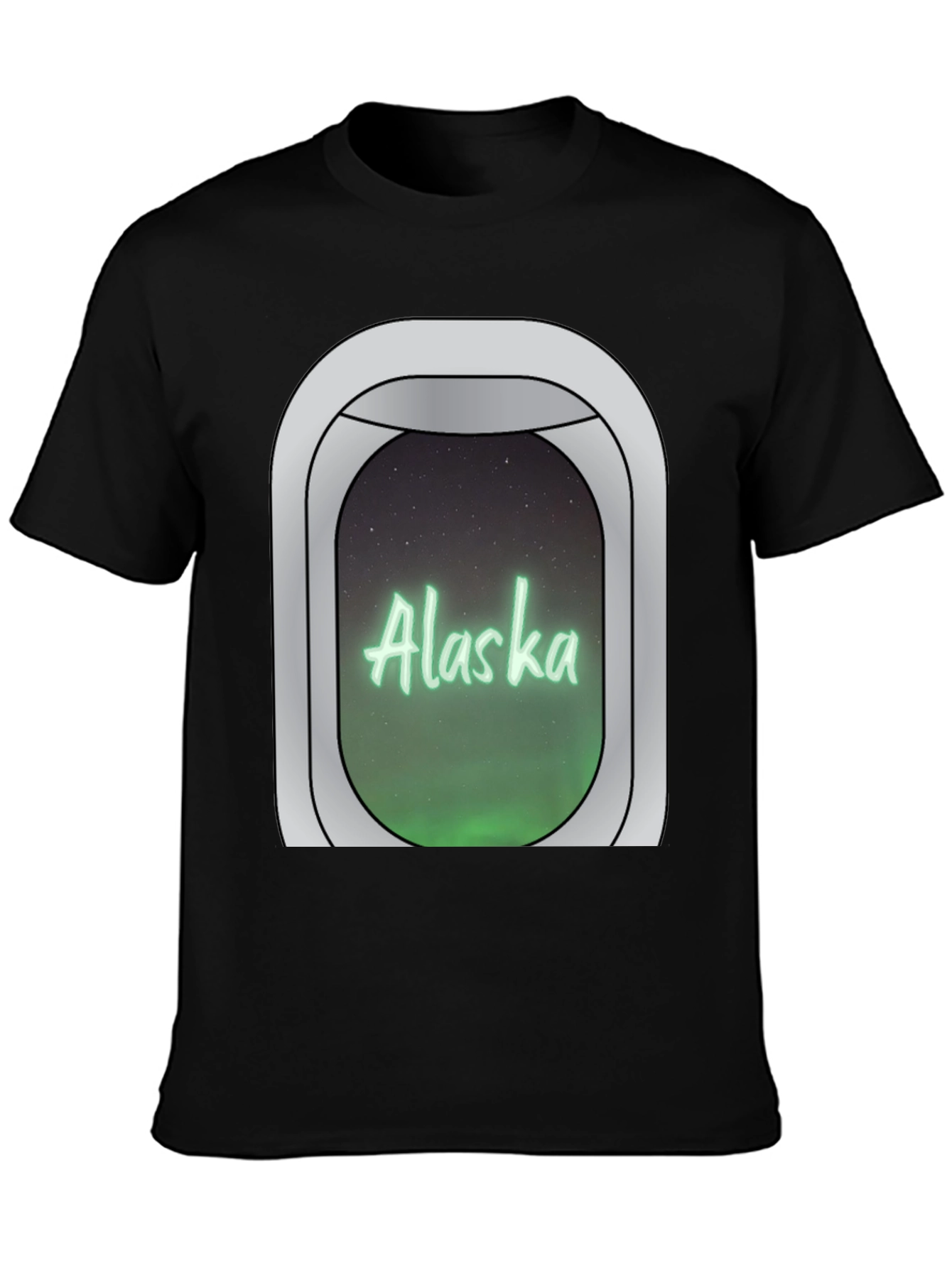 Alaska Airplane Window Graphic T-Shirt