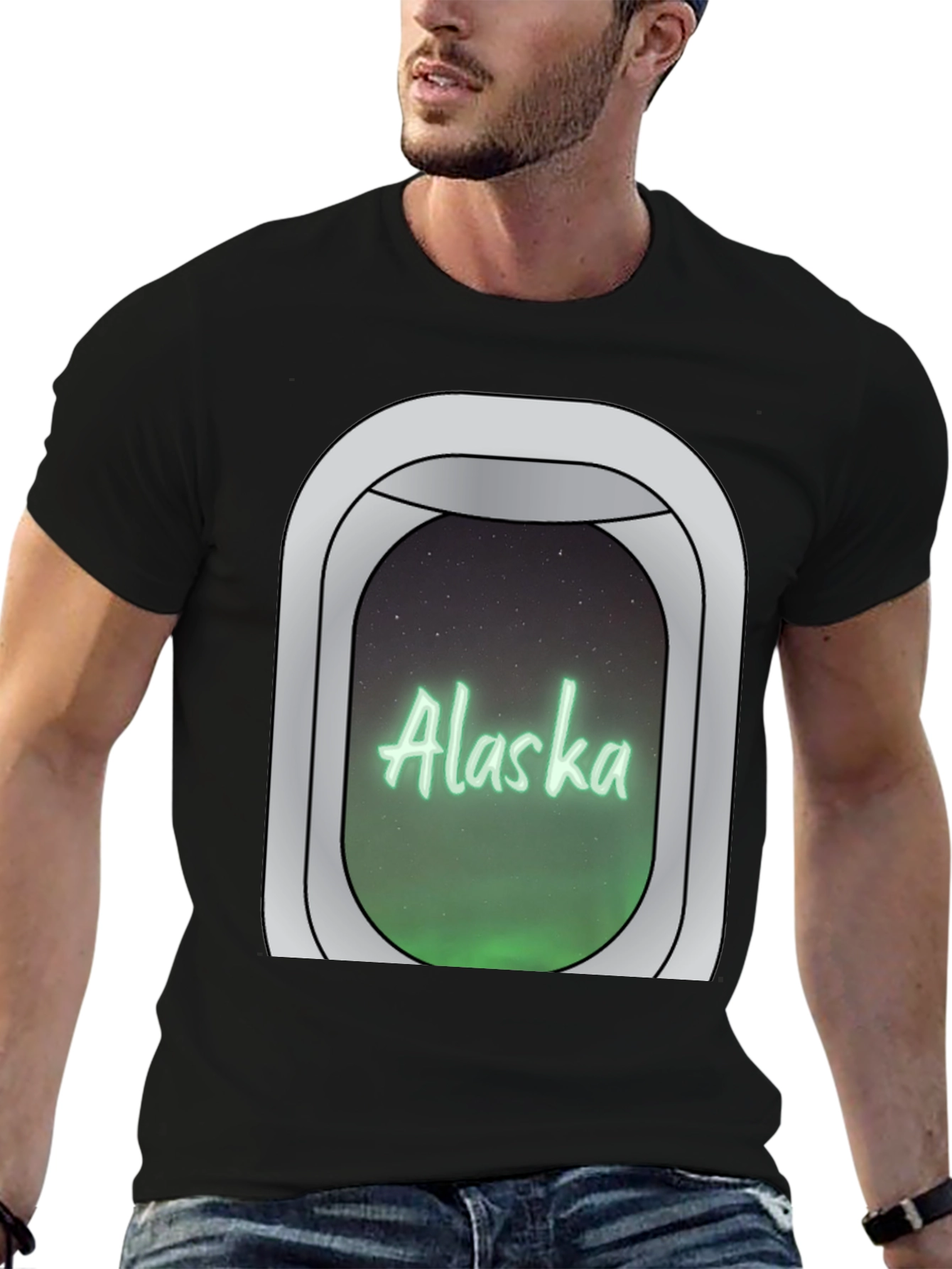 Alaska Airplane Window Graphic T-Shirt