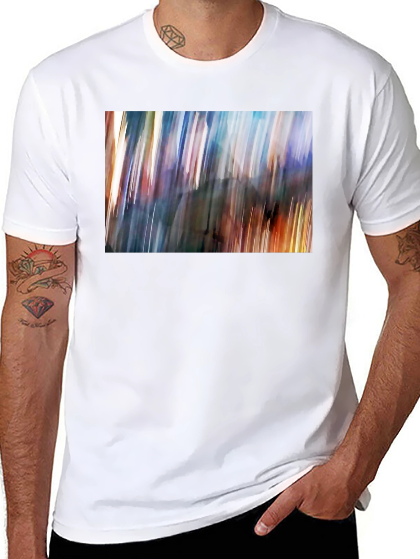 Abstract Blur Art Print Black T-Shirt