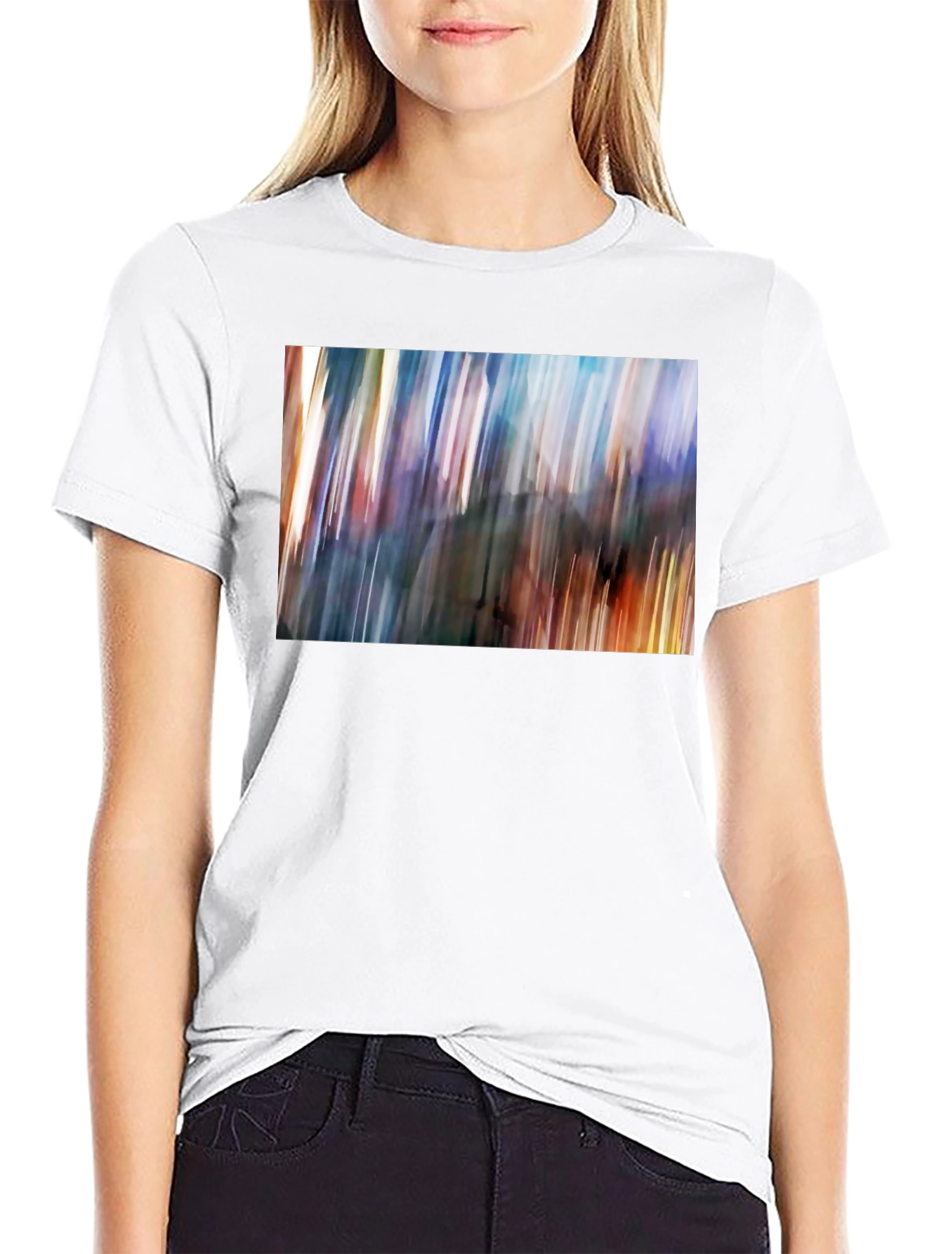 Abstract Blur Art Print Black T-Shirt