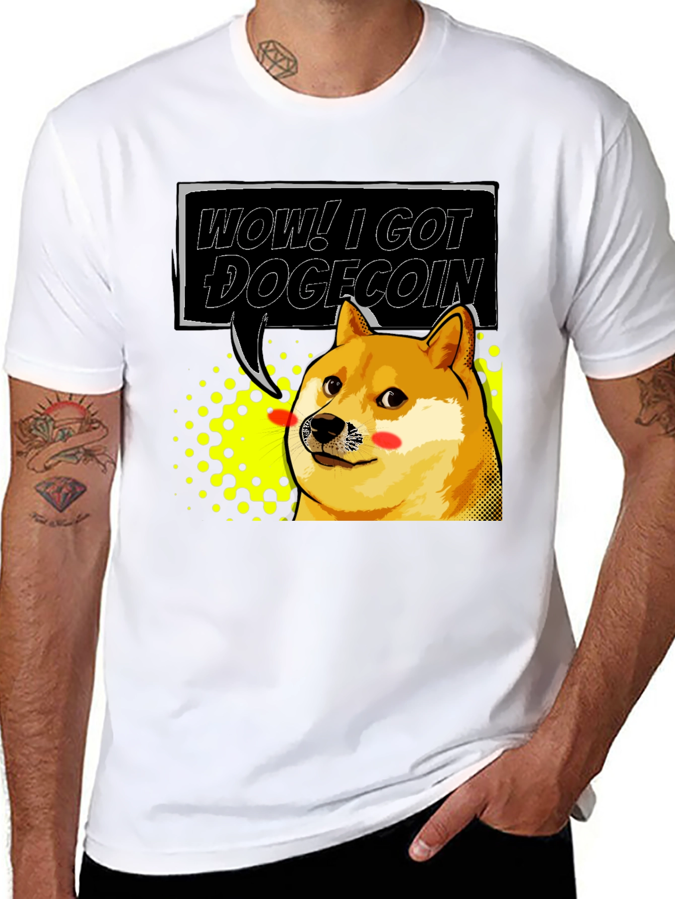 Wow! I Got Dogecoin Black T-Shirt