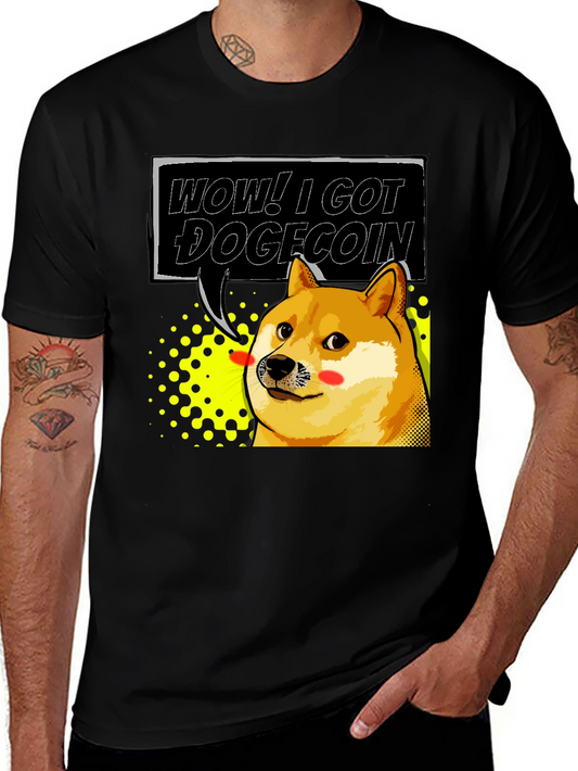 Wow! I Got Dogecoin Black T-Shirt