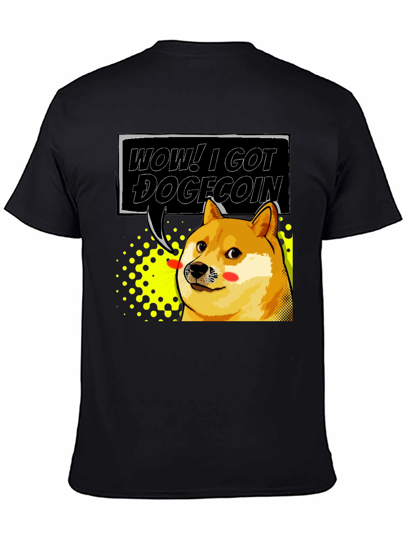 Wow! I Got Dogecoin Black T-Shirt