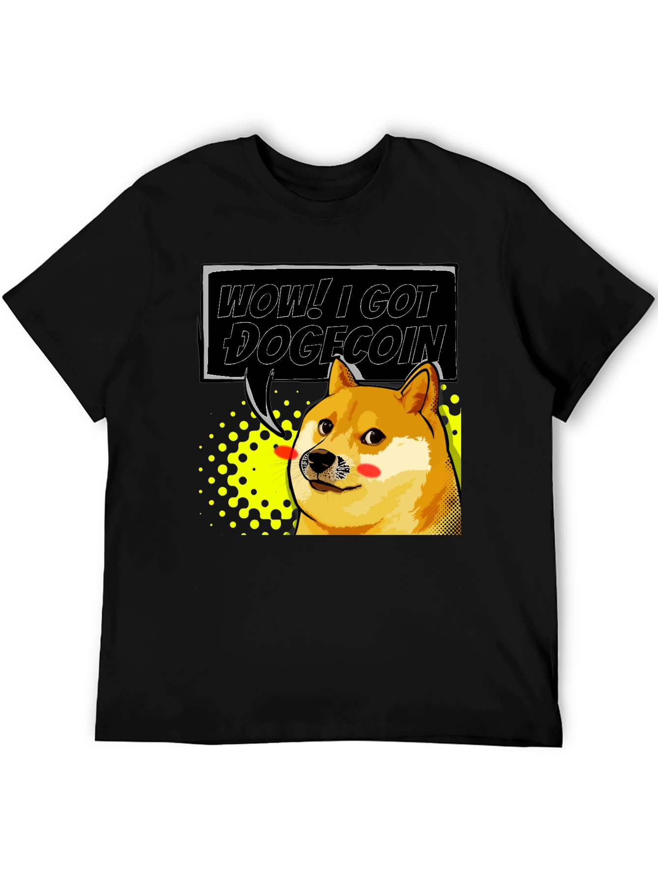 Wow! I Got Dogecoin Black T-Shirt